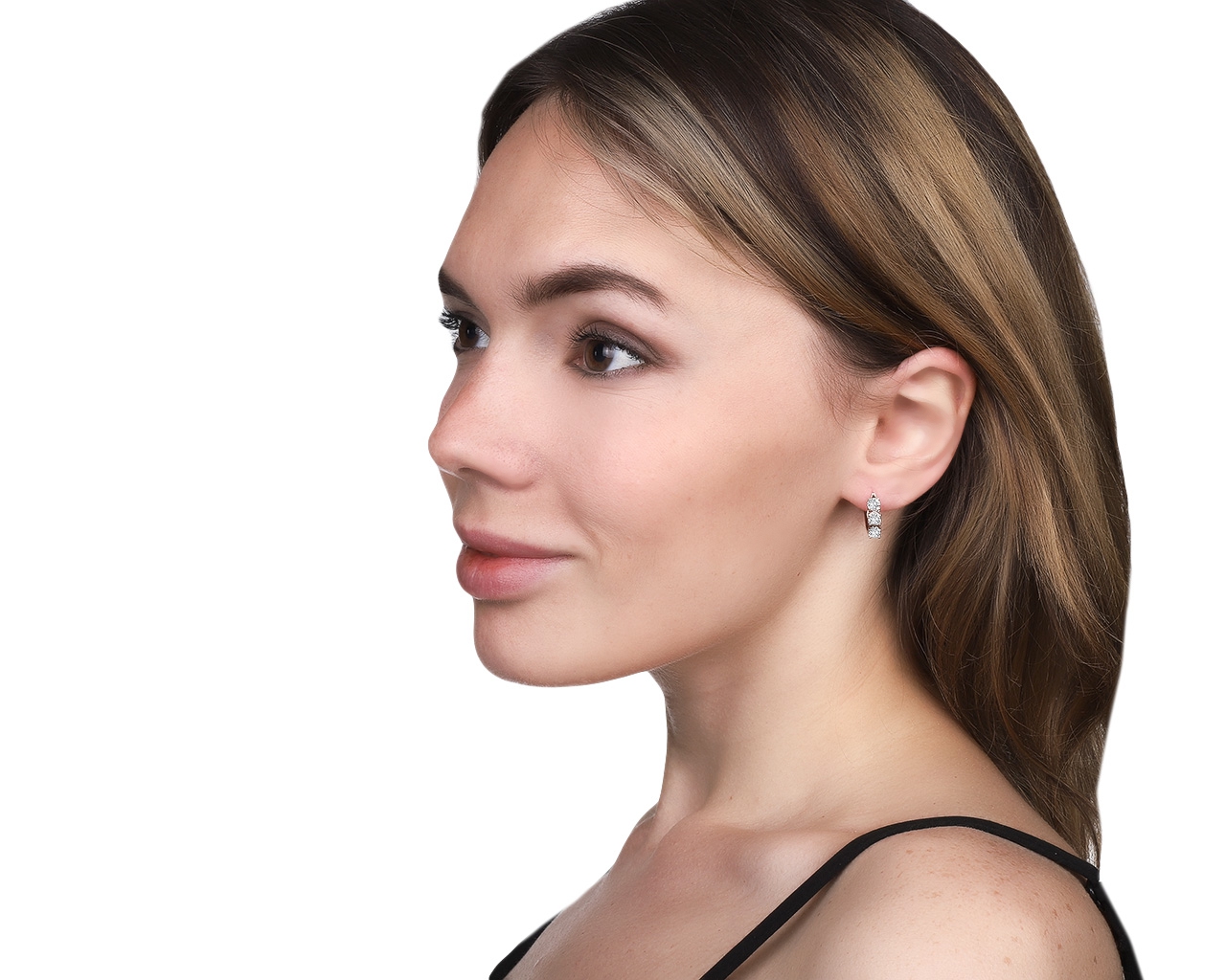 Изящные золотые серьги с бриллиантами 1.20ct