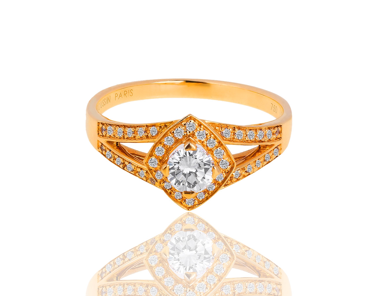 Оригинальное золотое кольцо с бриллиантами 0.42ct Mauboussin 191018/2