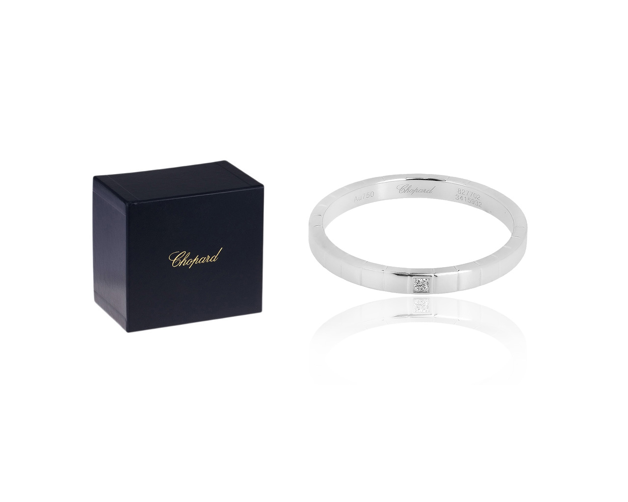 Стильное золотое кольцо с бриллиантом Chopard Ice Cube