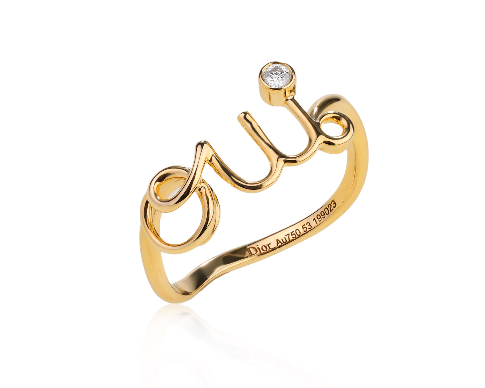 Оригинальное золотое кольцо с бриллиантом 0.03ct Dior Dioramour 101225/4