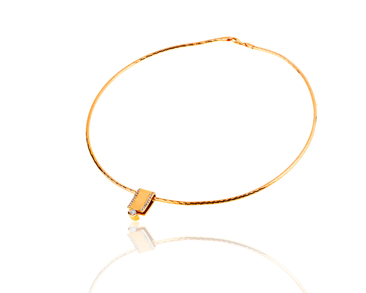 Оригинальный золотой кулон с бриллиантами 0.29ct