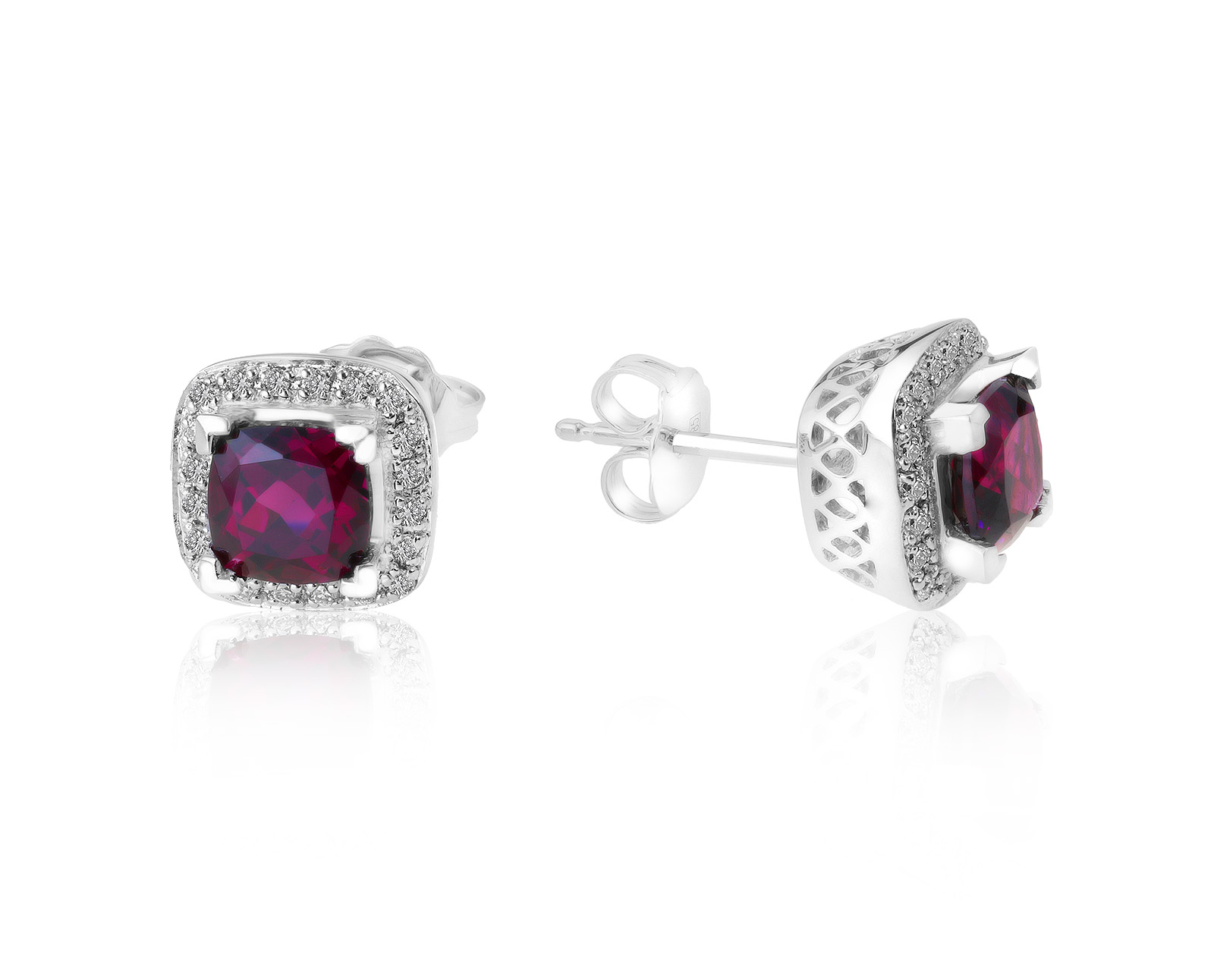 Оригинальные золотые серьги с гранатами 2.58ct Kohinoor 270821/11