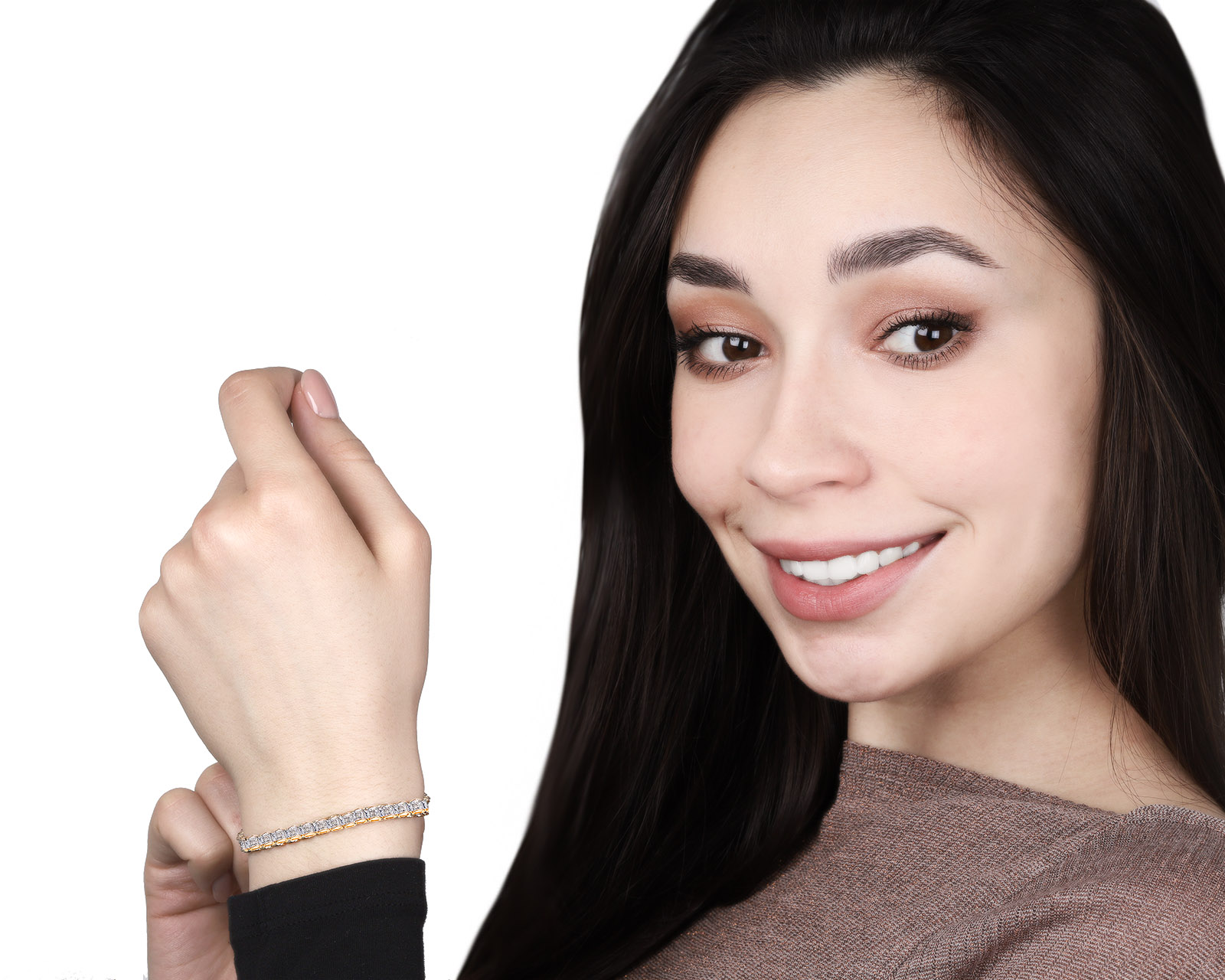 Превосходный золотой браслет с бриллиантами 0.88ct