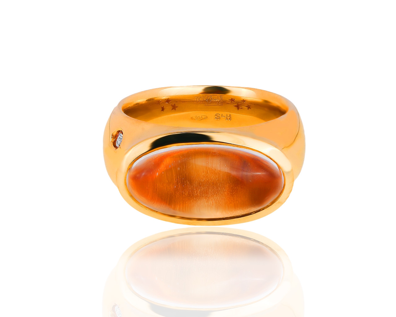 Оригинальное золотое кольцо с кварцем H.Stern 070519/1