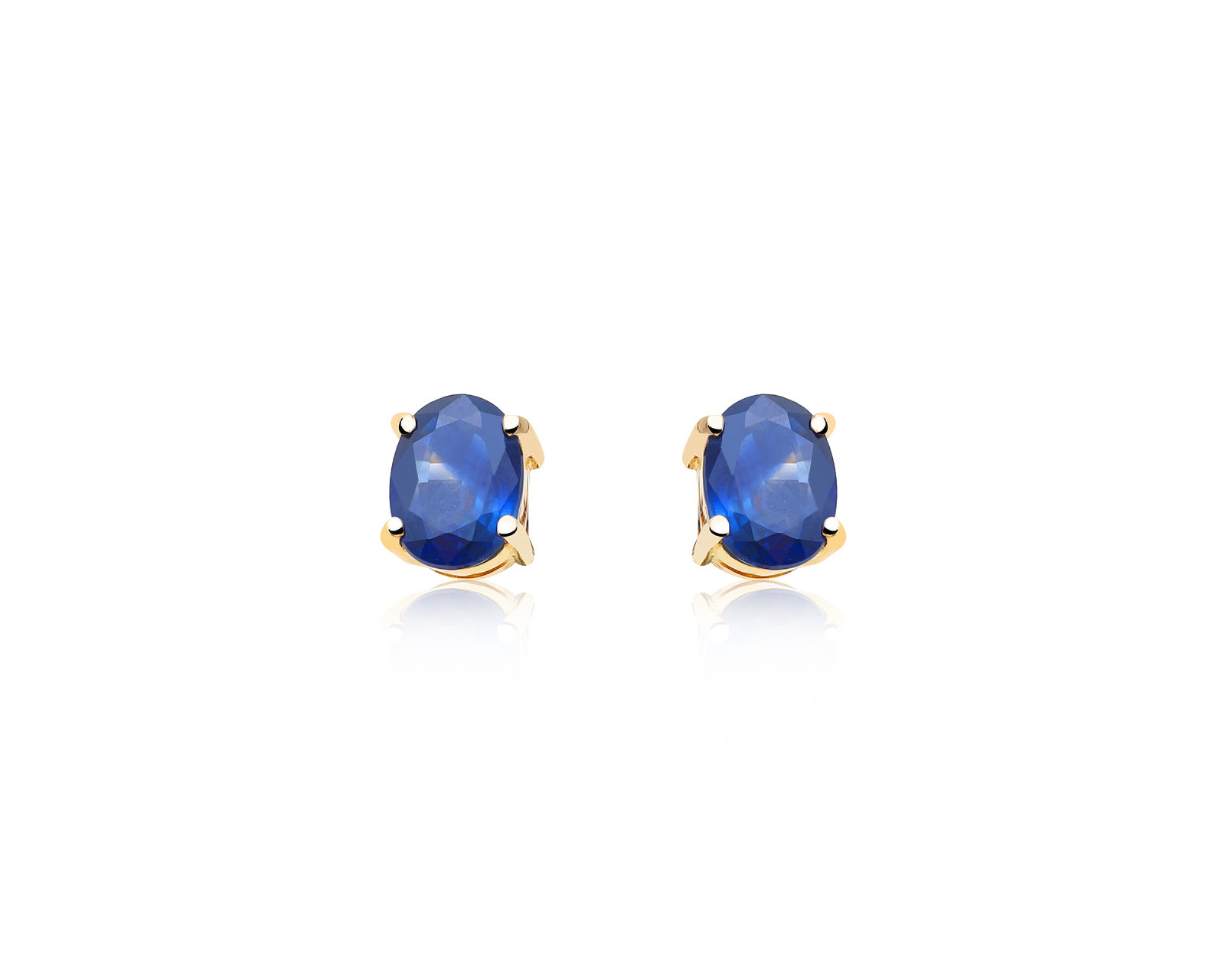 Модные золотые серьги с сапфирами 1.52ct