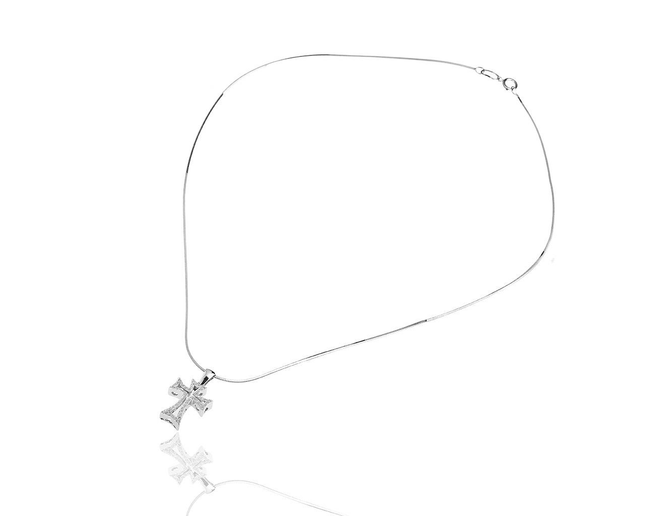 Золотой крест с бриллиантами 0.15ct