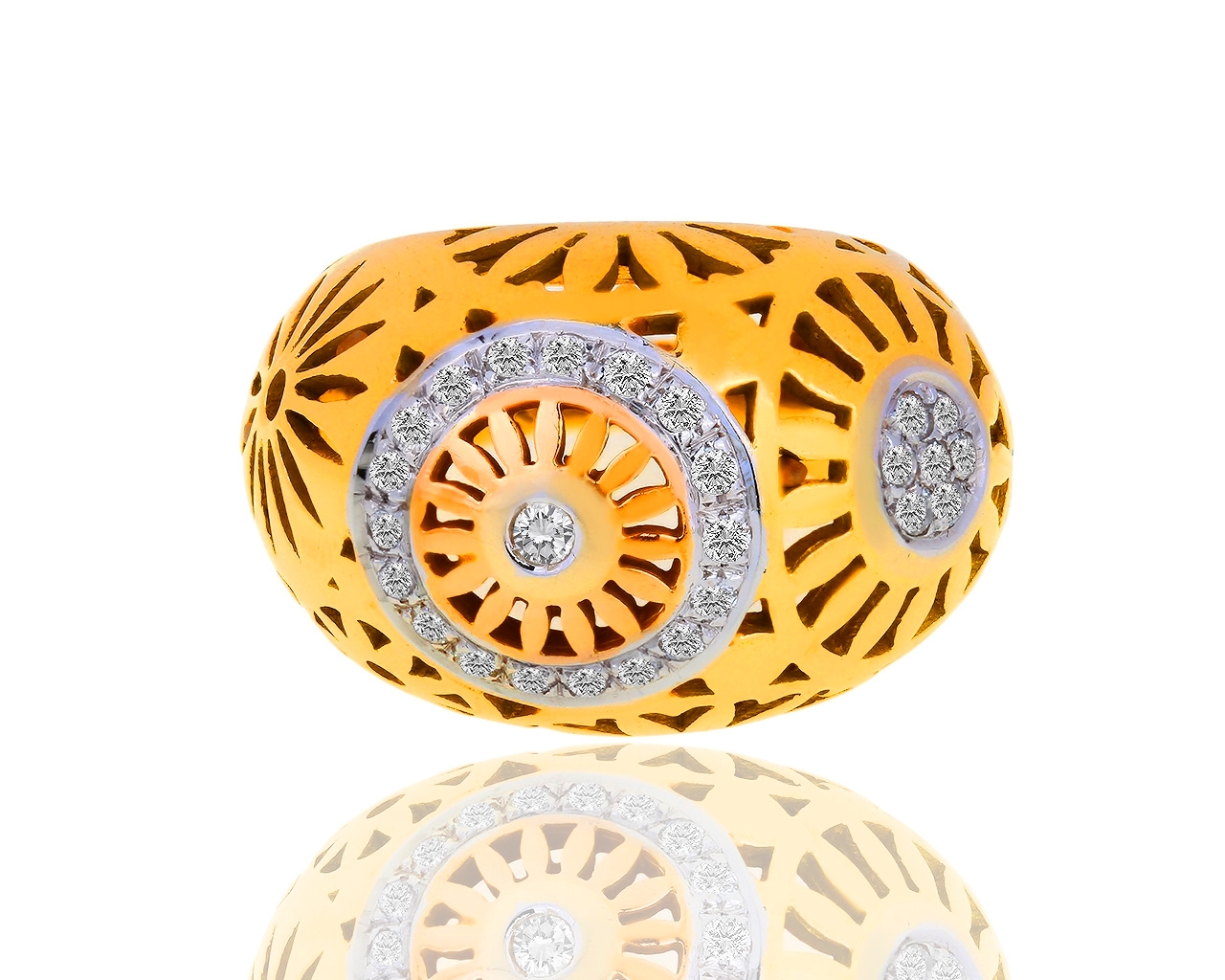 Итальянское золотое кольцо с бриллиантами 0.43ct