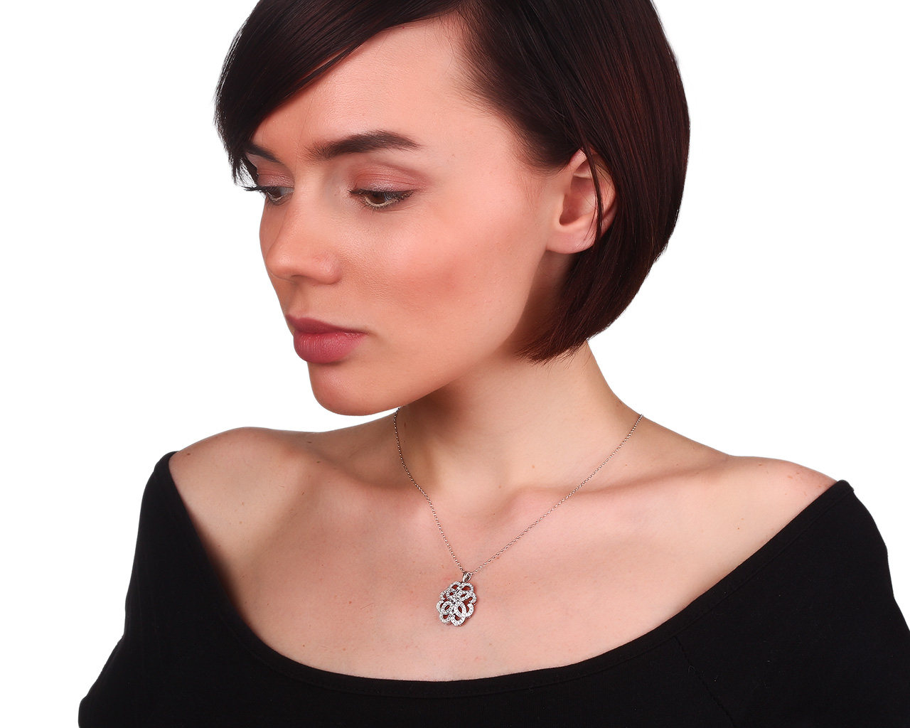 Красивая золотая подвеска с бриллиантами 0.60ct