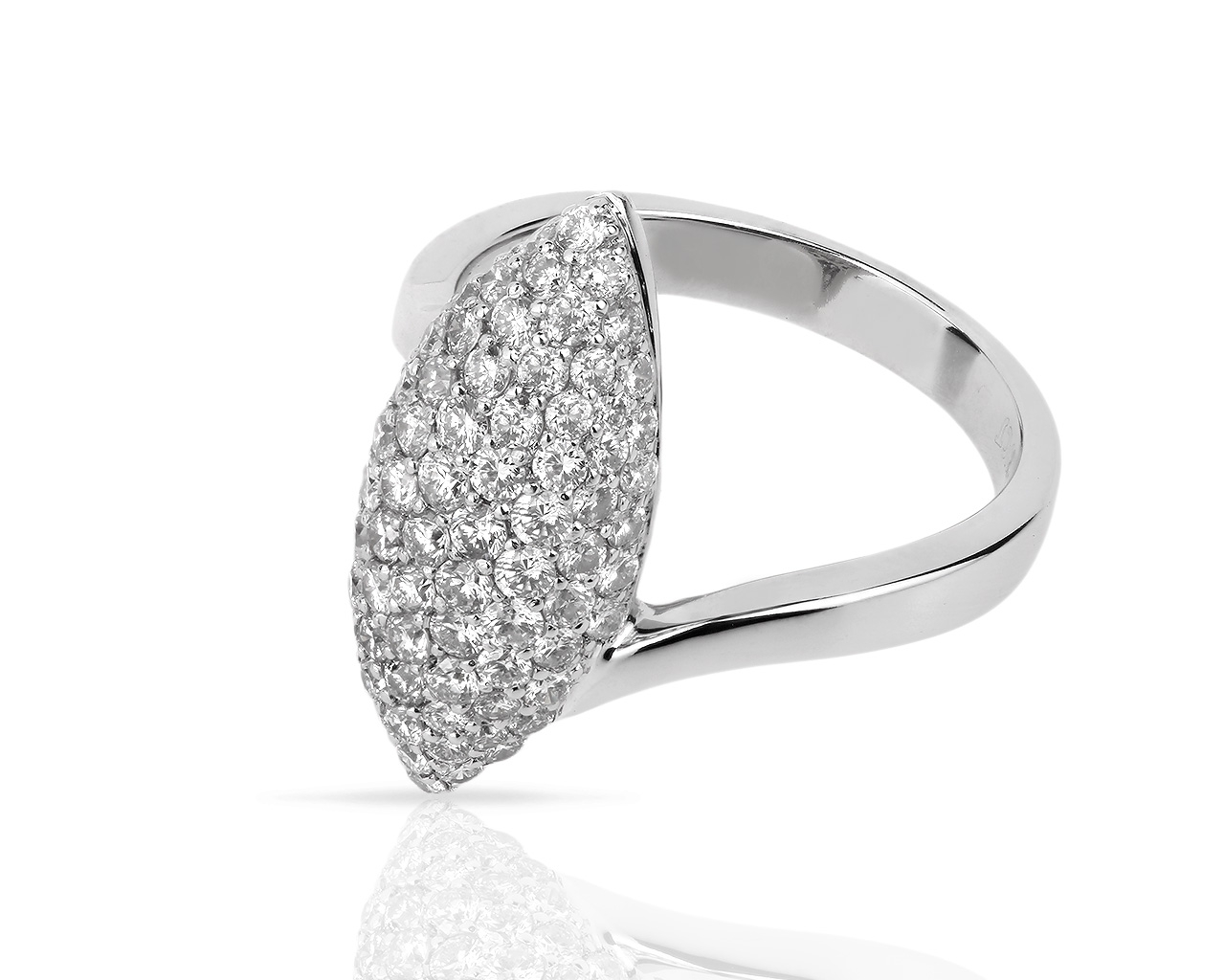 Элегантное золотое кольцо с бриллиантами 1.38ct WCJ