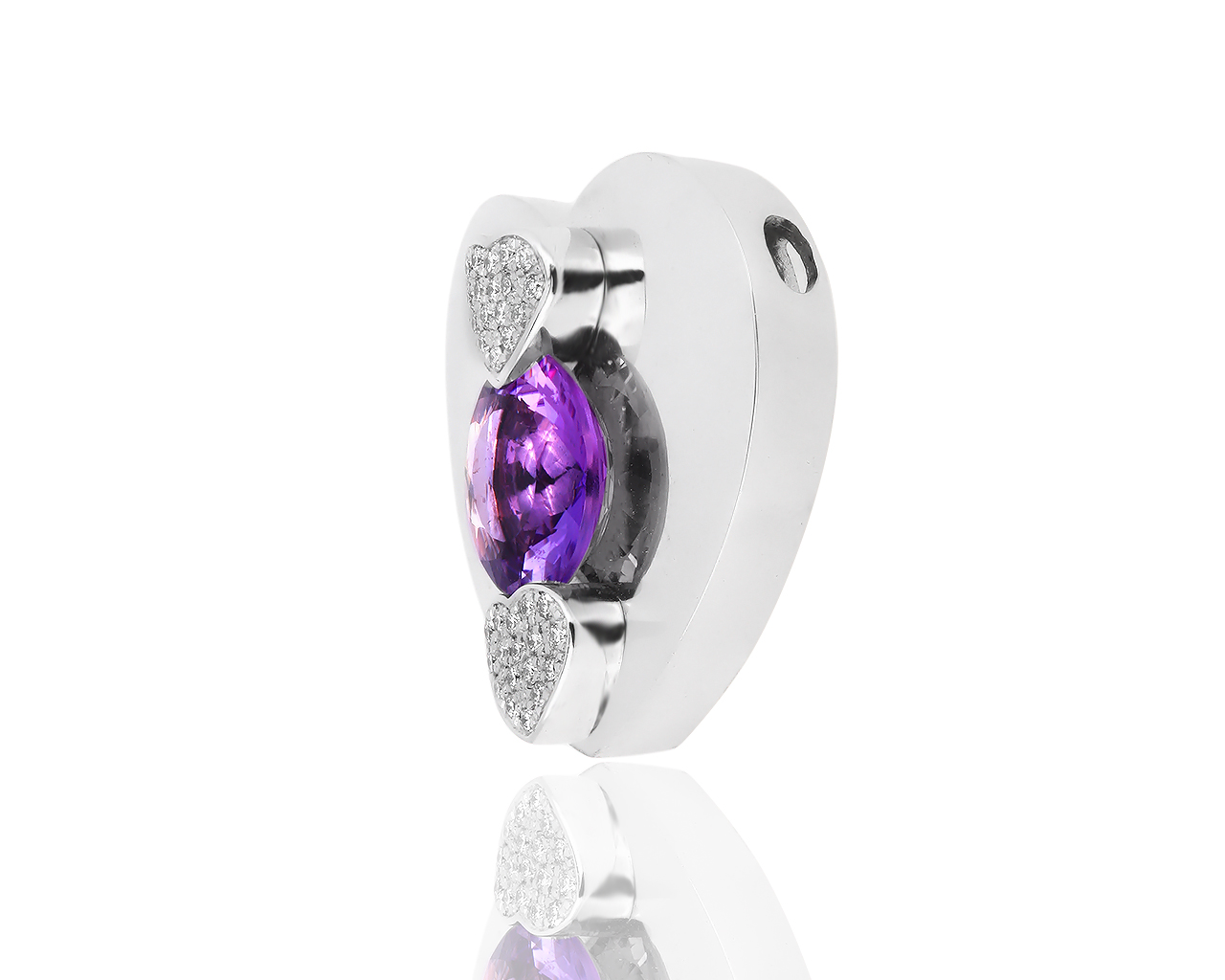 Оригинальный золотой кулон с бриллиантами и аметистом 3.50ct Chopard Hearts