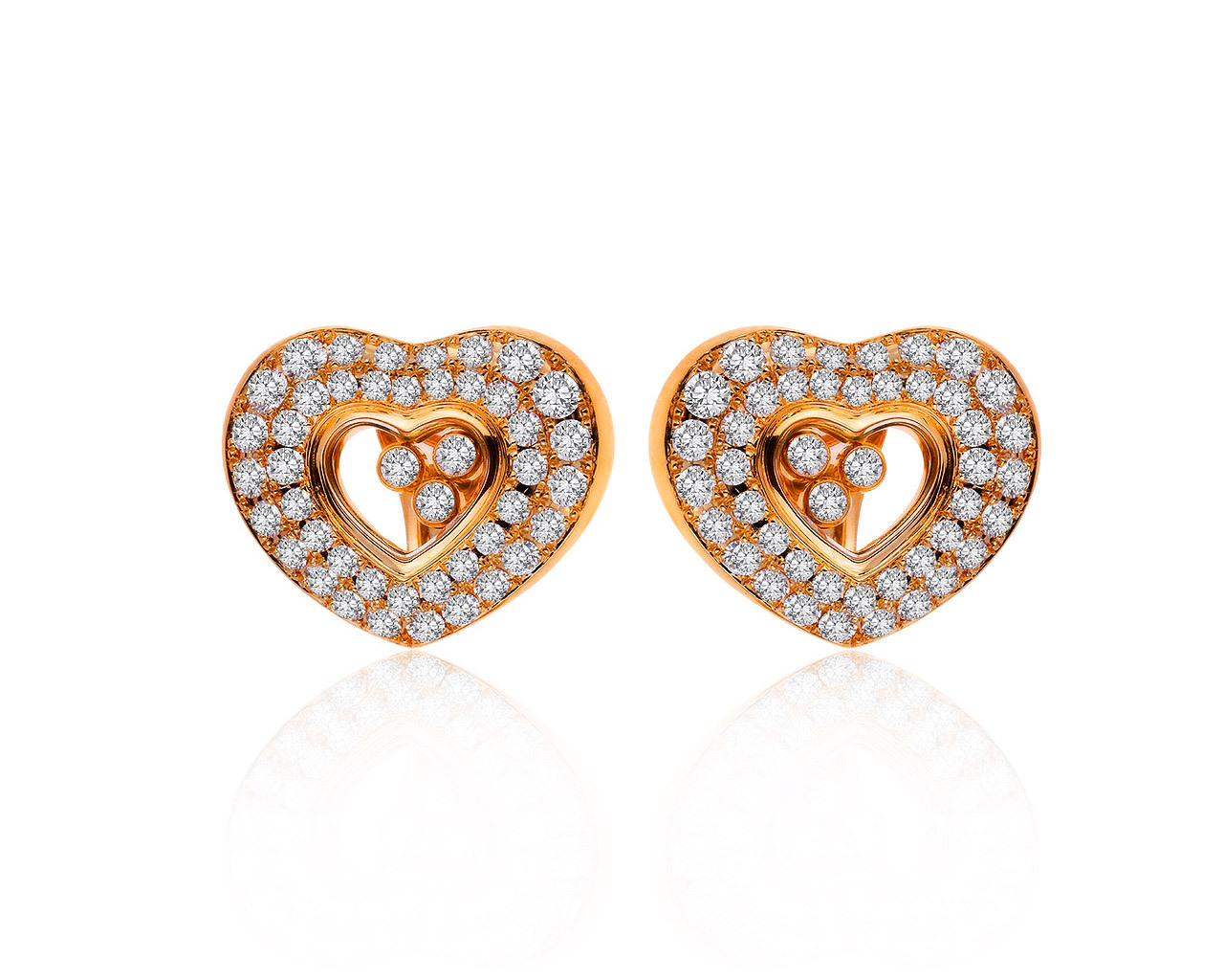 Оригинальные золотые серьги с бриллиантами 2.86ct Chopard 180120/5