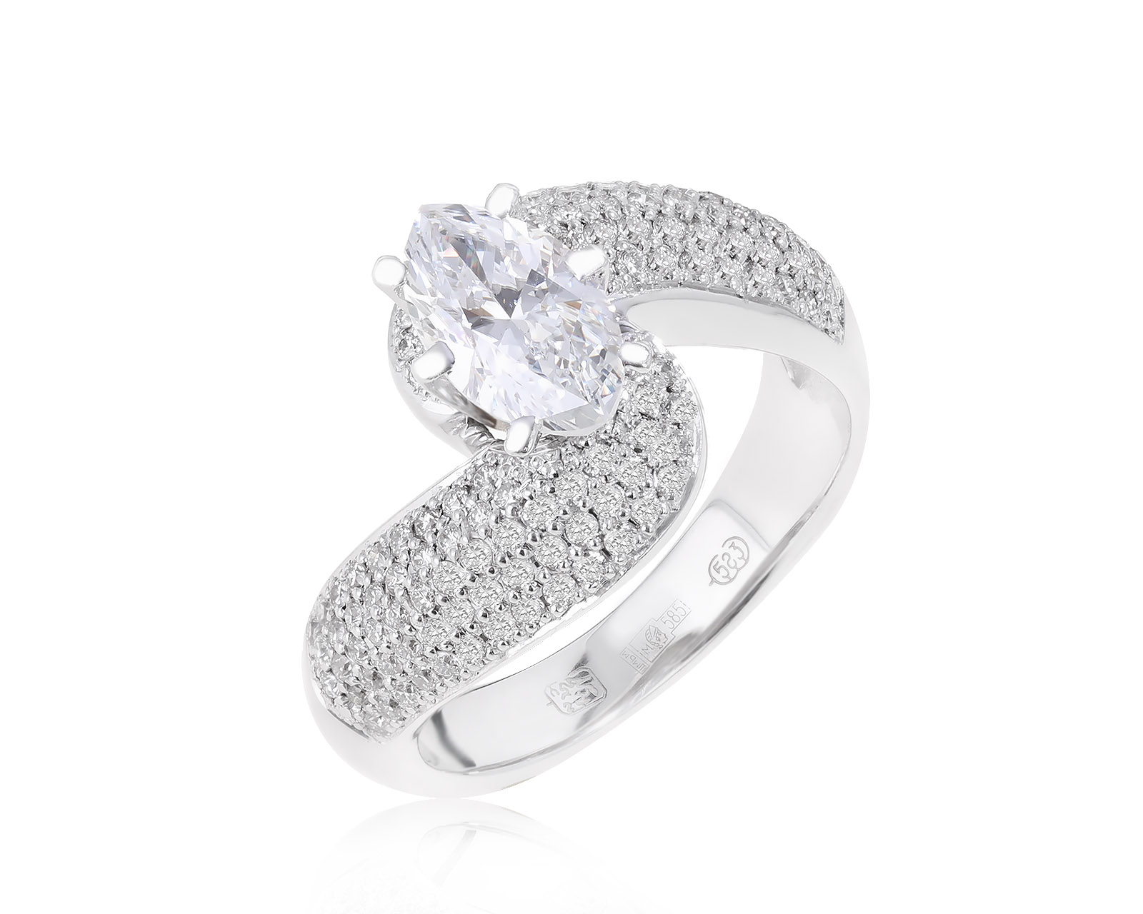 Эксклюзивное золотое кольцо с бриллиантами 2.11ct 250122/6 Эксклюзивное золотое кольцо с бриллиантами 2.11ct 250122/6