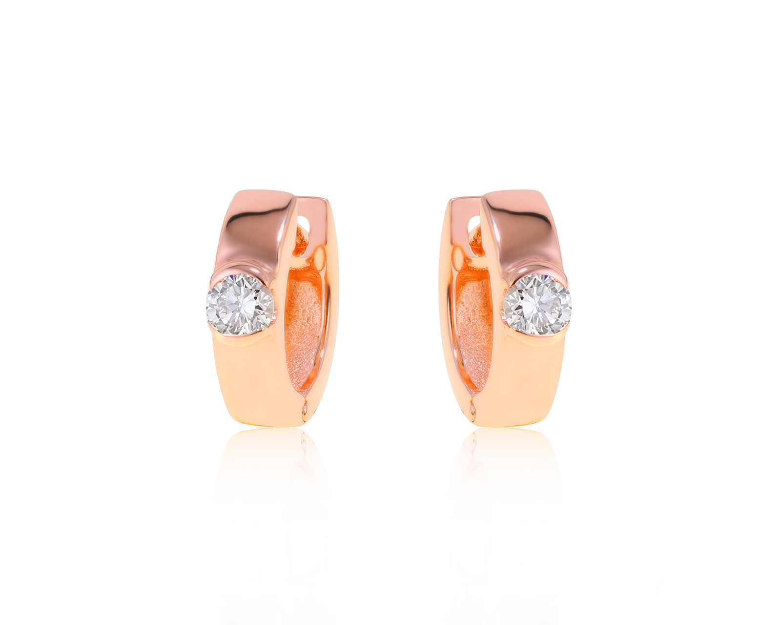 Прелестные золотые серьги с бриллиантами 0.36ct