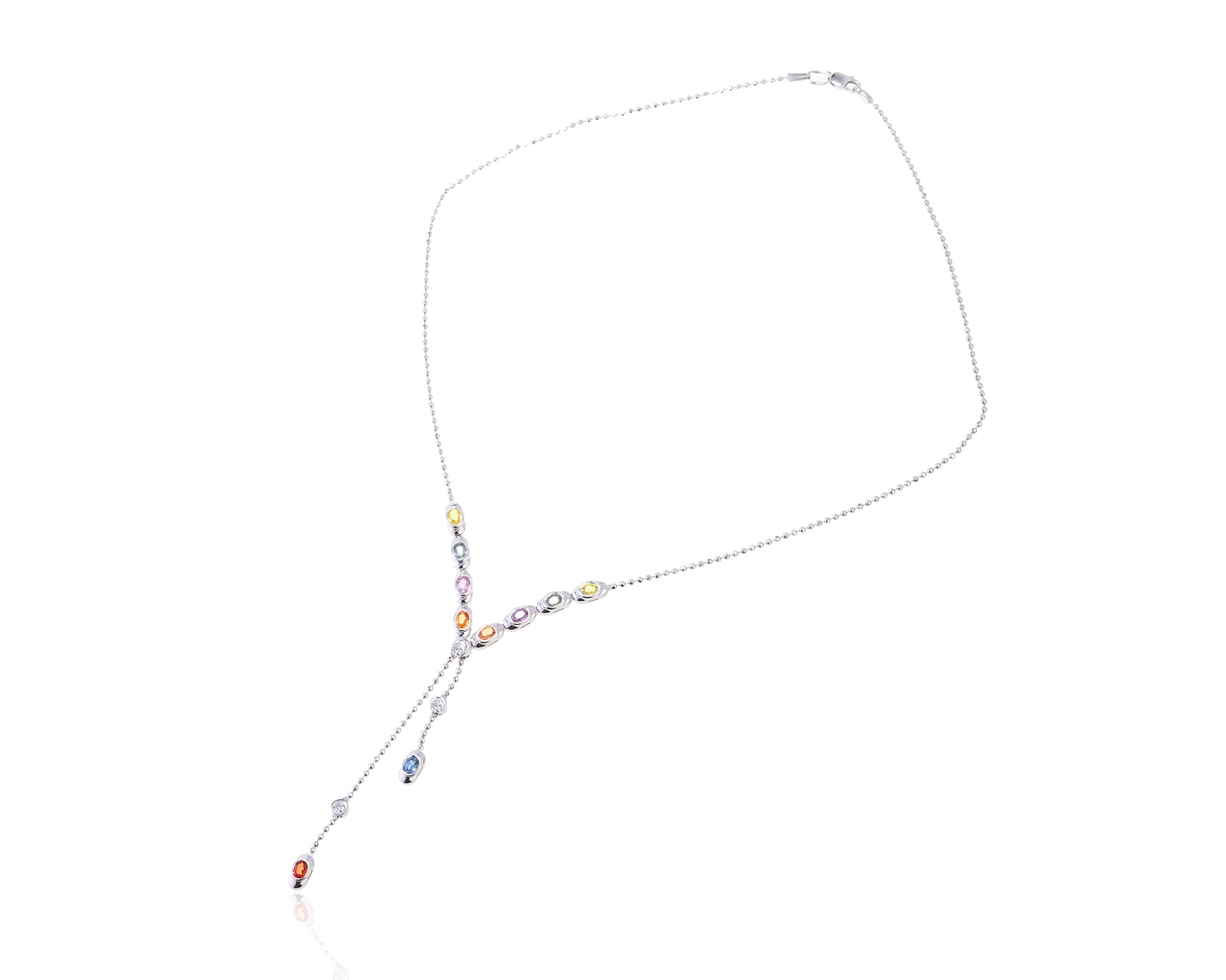 Золотое колье с цветными сапфирами 2.50ct