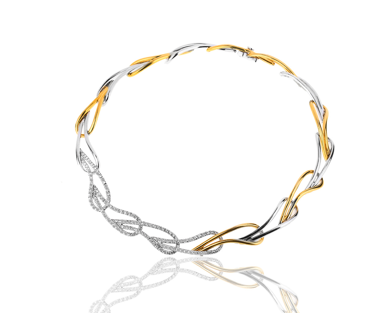 Оригинальное золотое колье с бриллиантами 2.20ct BIBIGI