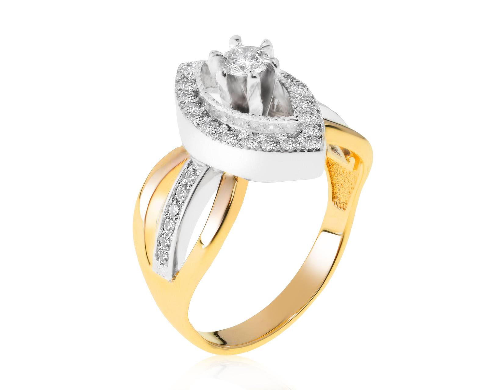 Волшебное золотое кольцо с бриллиантами 0.36ct 121021/2