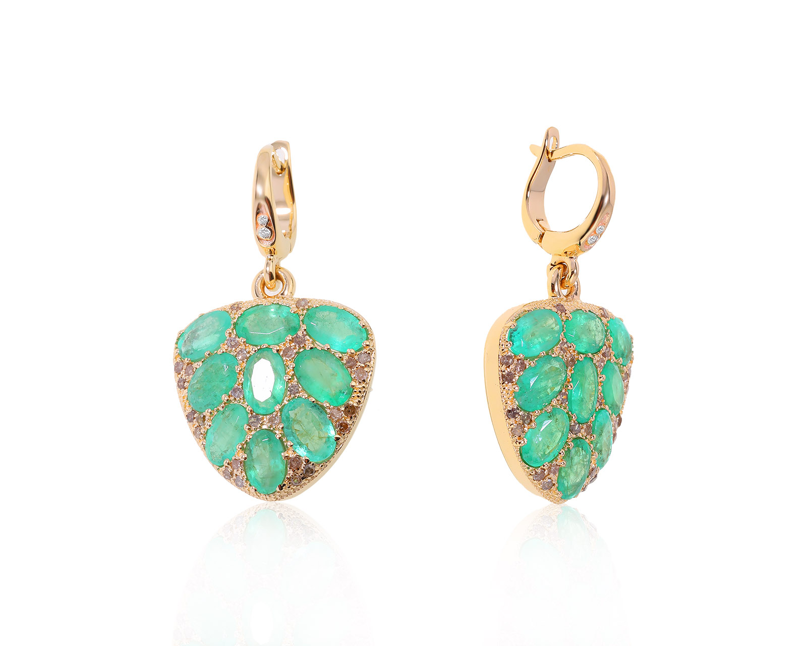 Завораживающие золотые серьги с изумрудами 7.92ct 020722/6