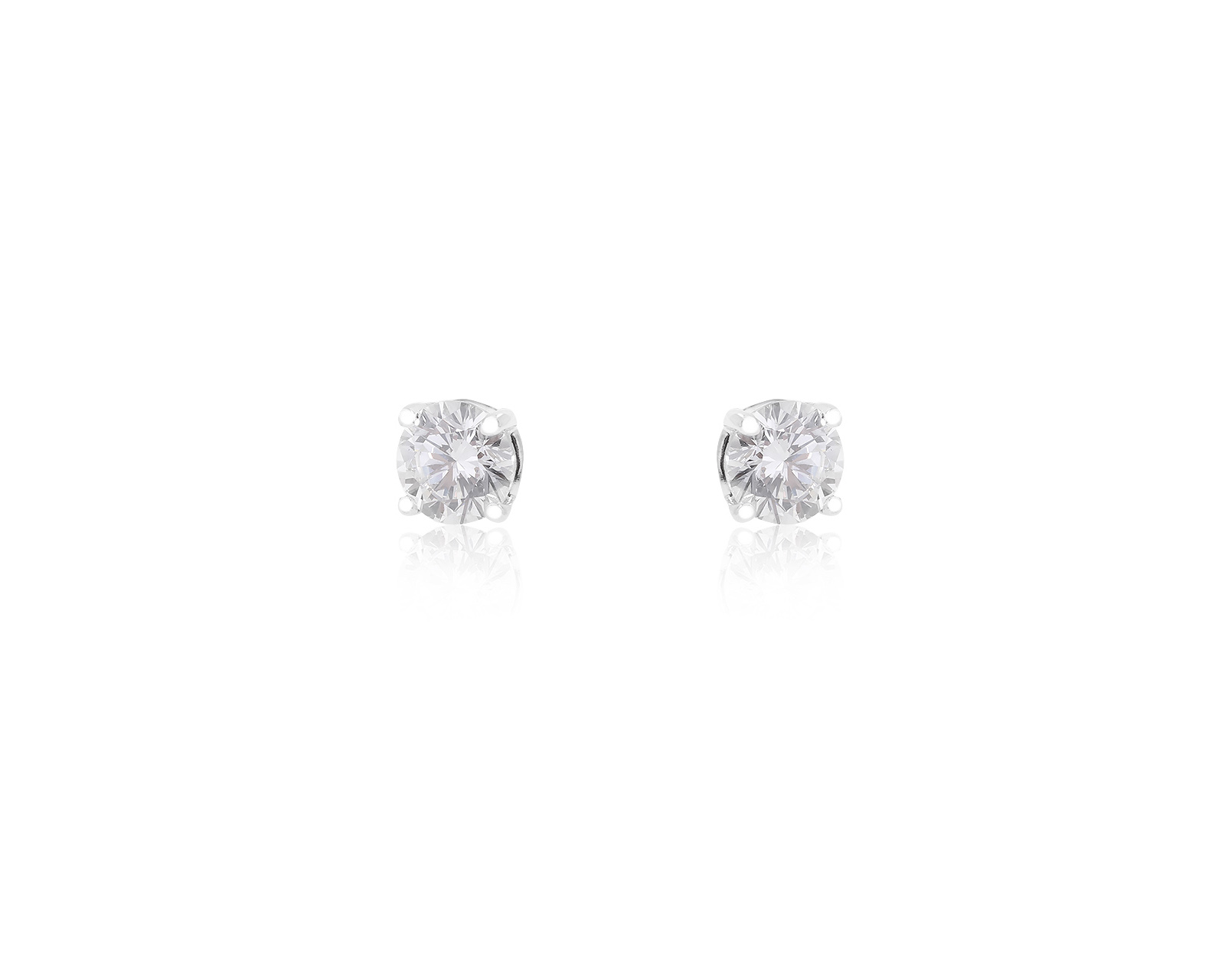 Изящные золотые серьги с бриллиантами 0.98ct