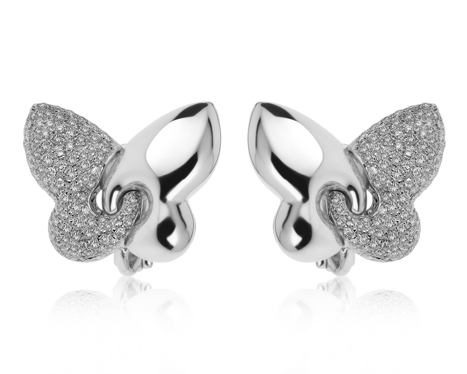 Оригинальные золотые серьги с бриллиантами 1.95ct Bvlgari Butterfly