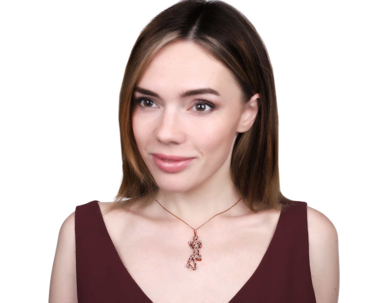 Изысканный золотой кулон с бриллиантами 2.19ct