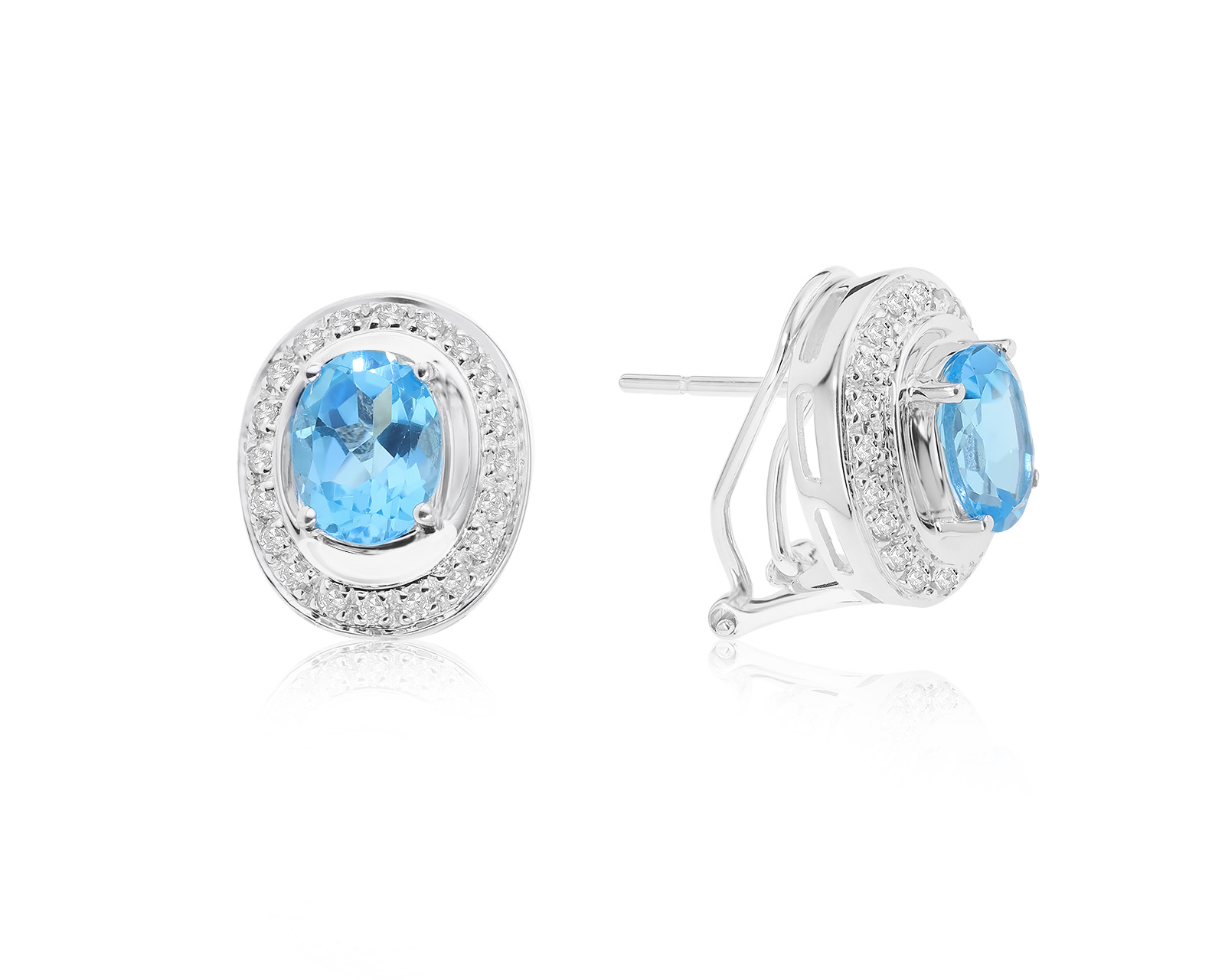 Шикарные золотые серьги с топазами 3.05ct 160322/19