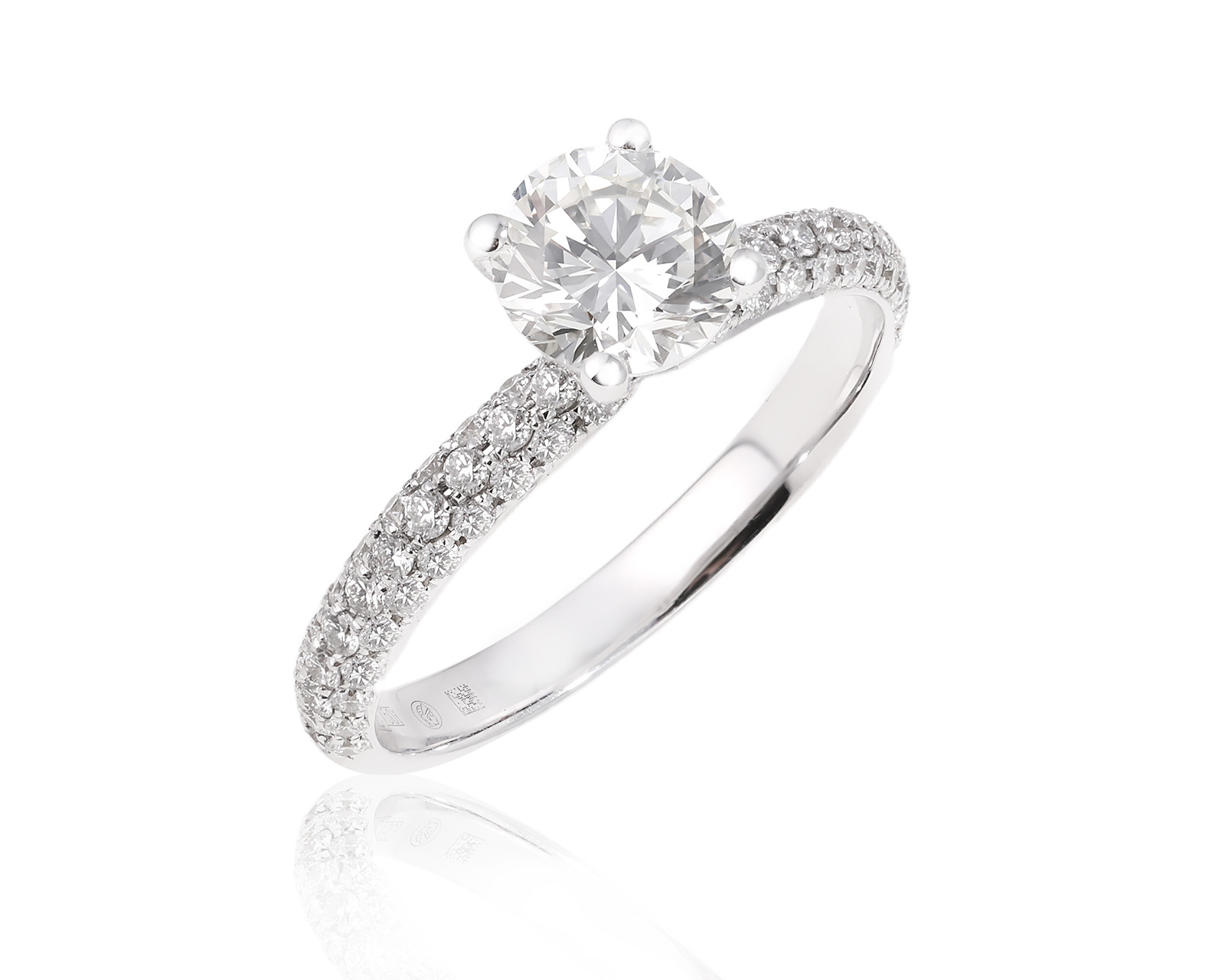 Золотое кольцо с бриллиантами 1.73ct