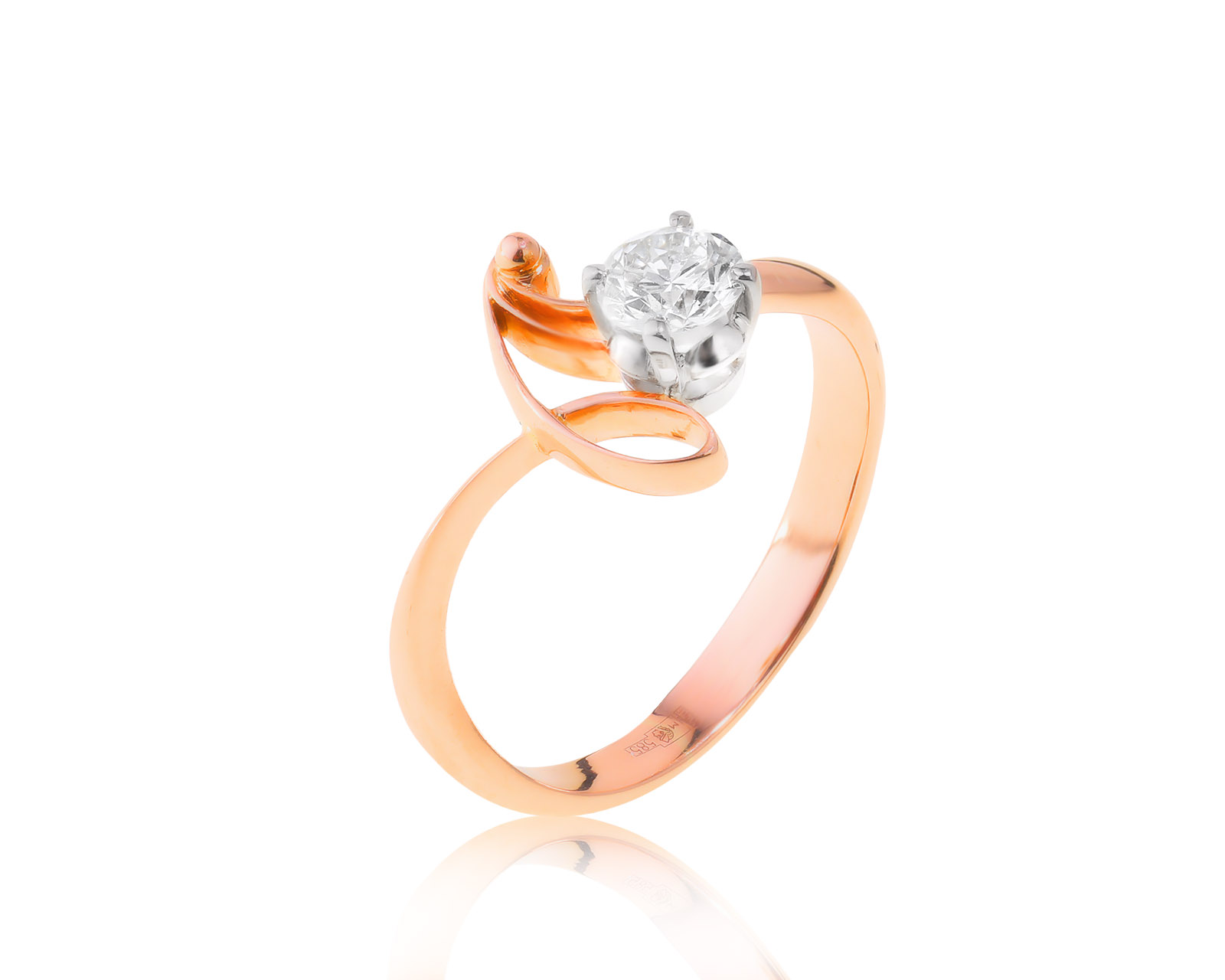 Изысканное золотое кольцо с бриллиантом 0.45ct 090223/3 Изысканное золотое кольцо с бриллиантом 0.45ct 090223/3