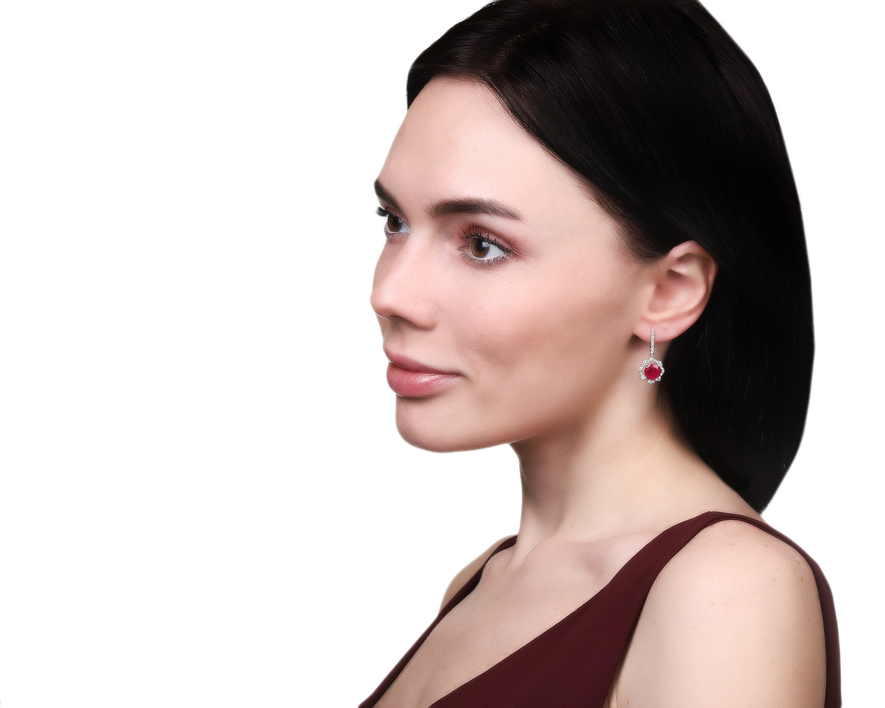 Восхитительные золотые серьги с рубинами 4.50ct