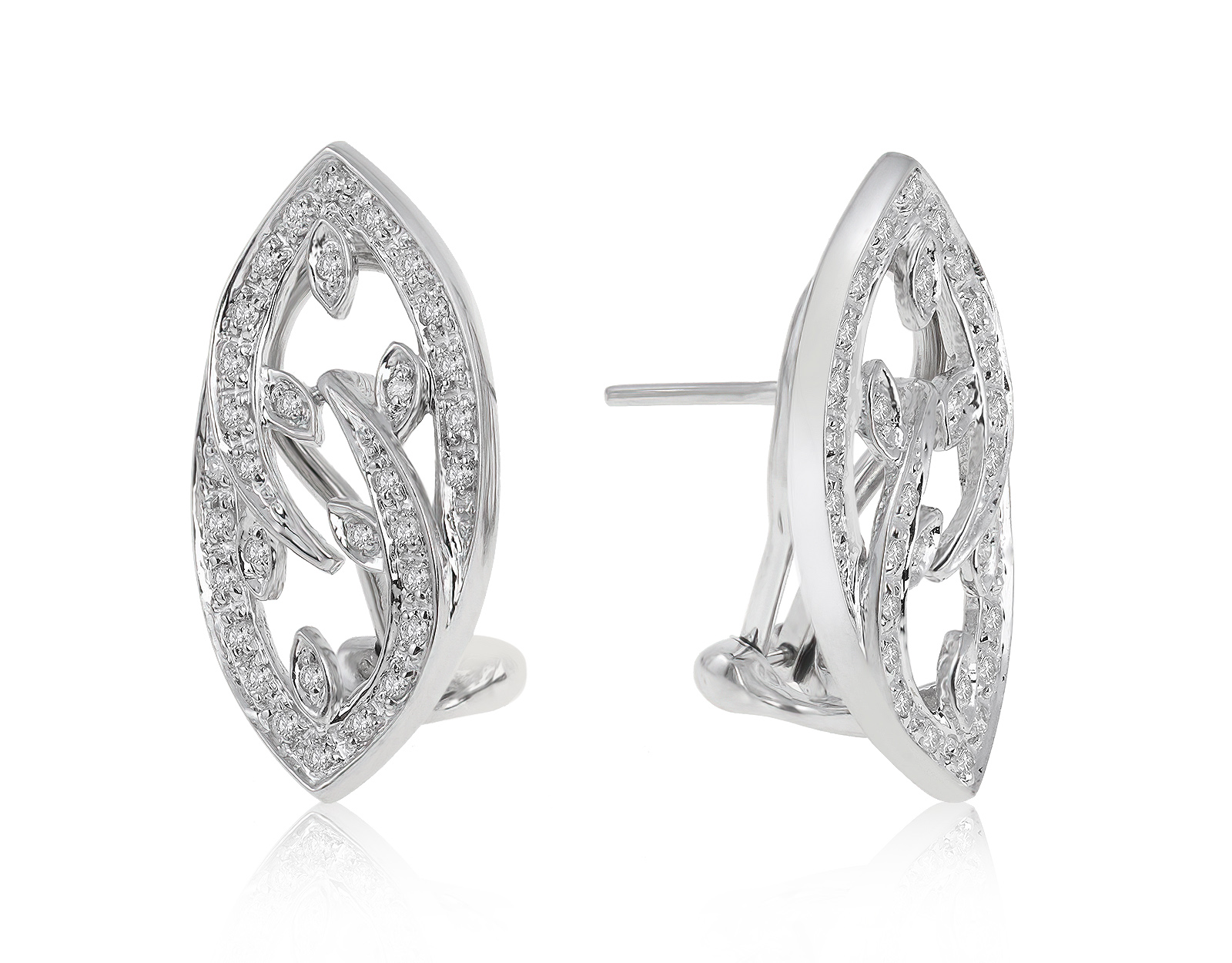 Стильные золотые серьги с бриллиантами 0.40ct 260621/3