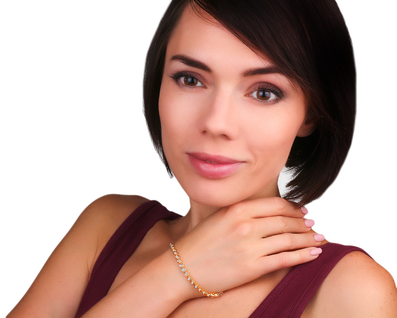 Теннисный золотой браслет с бриллиантами 2.05ct