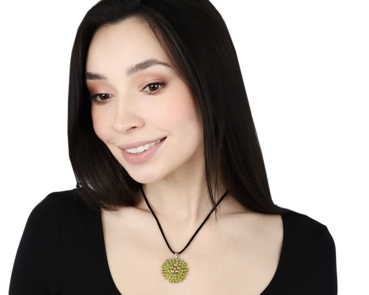 Прелестный золотой кулон с хризолитами 25.85ct