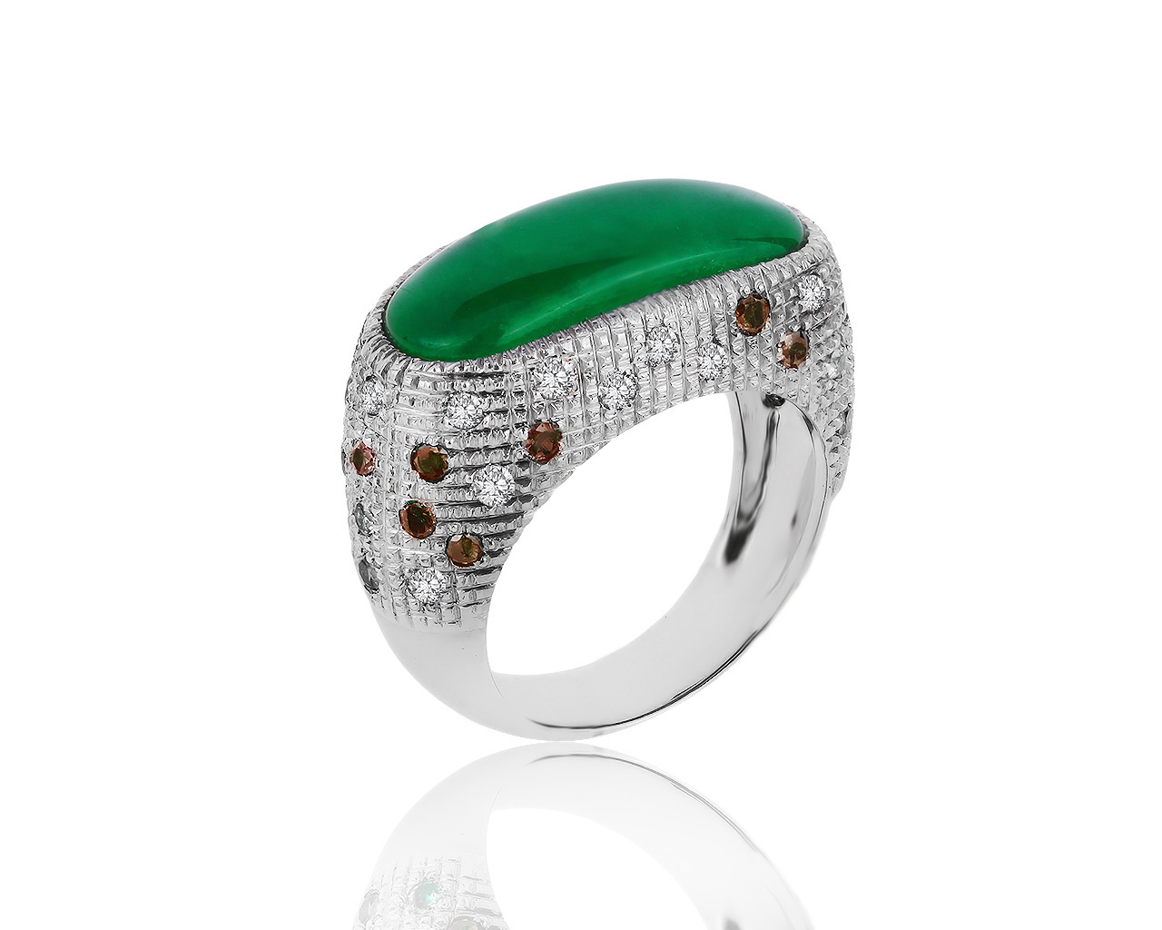 Богатое золотое кольцо с халцедоном 4.22ct 040619/КМ7 Богатое золотое кольцо с халцедоном 4.22ct 040619/КМ7