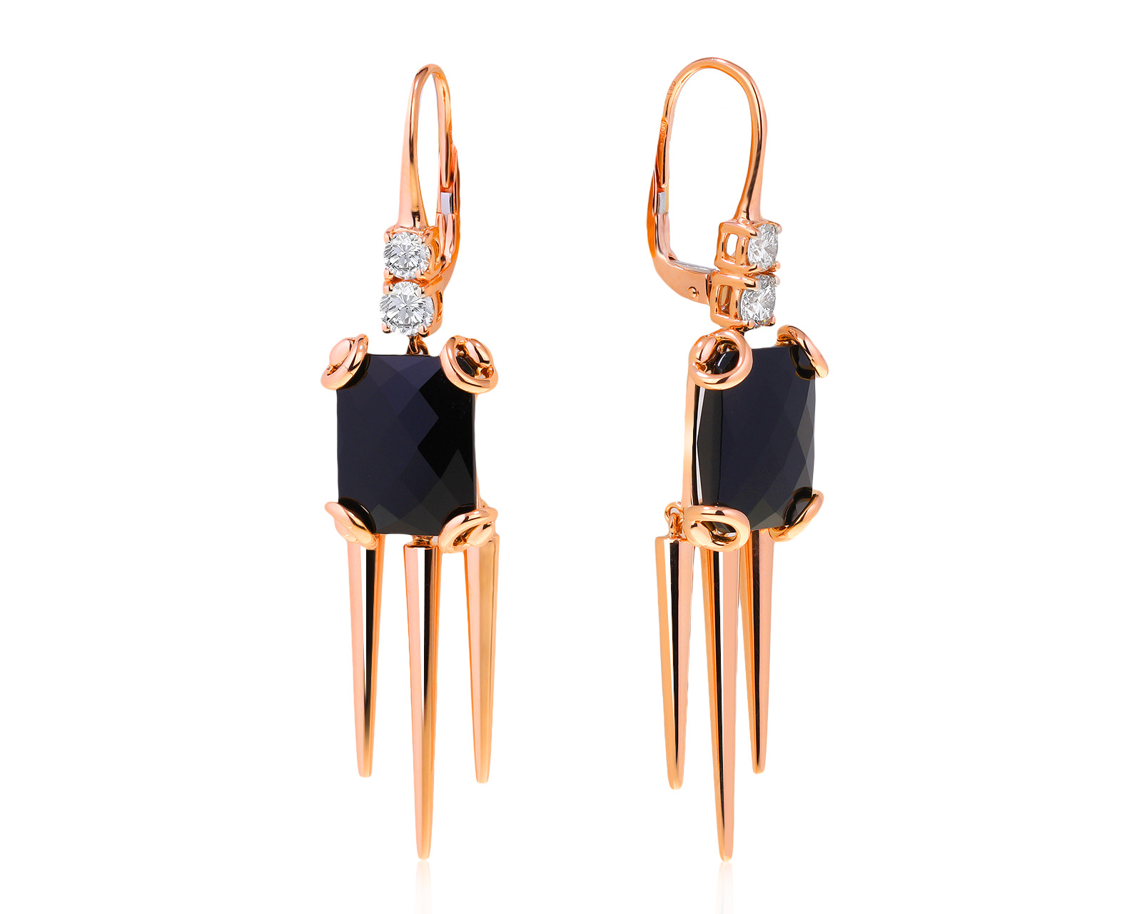 Оригинальные золотые серьги с ониксами 10.61ct Gucci Horsebit Cocktail 290920/02