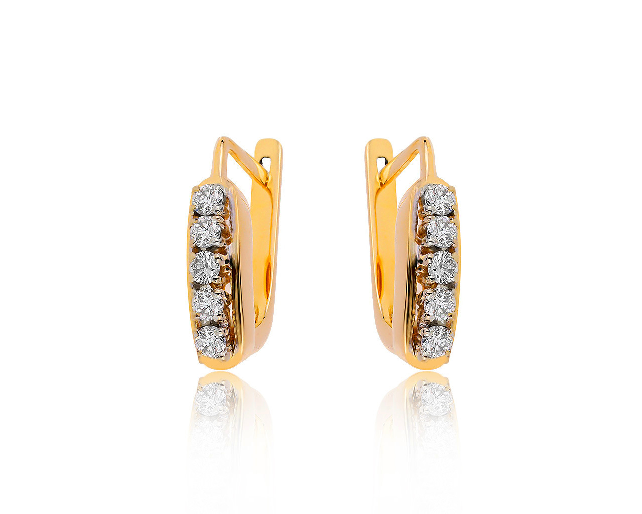 Винтажные золотые серьги с бриллиантами 0.60ct СССР 140620/9