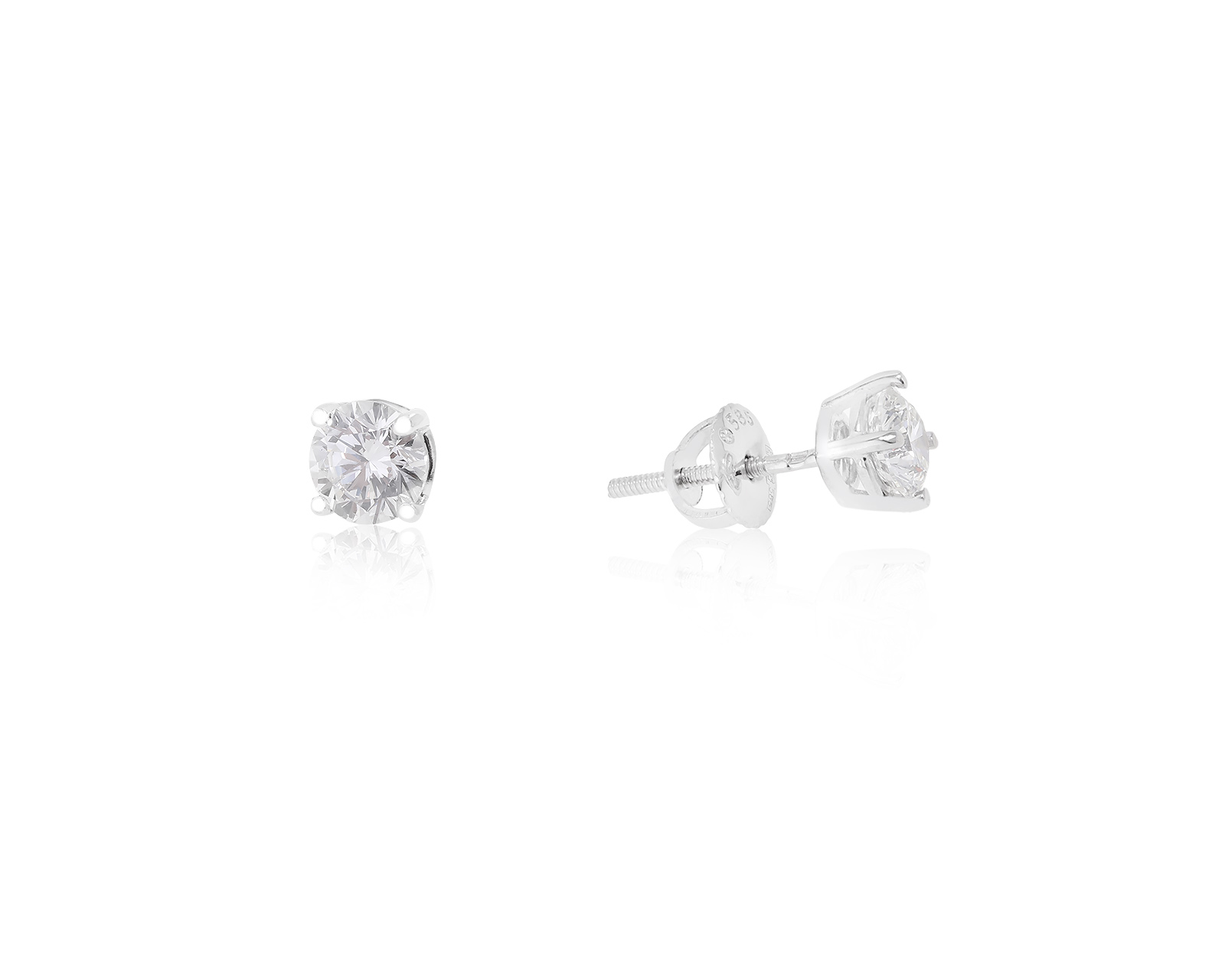 Изящные золотые серьги с бриллиантами 0.98ct 150522/14