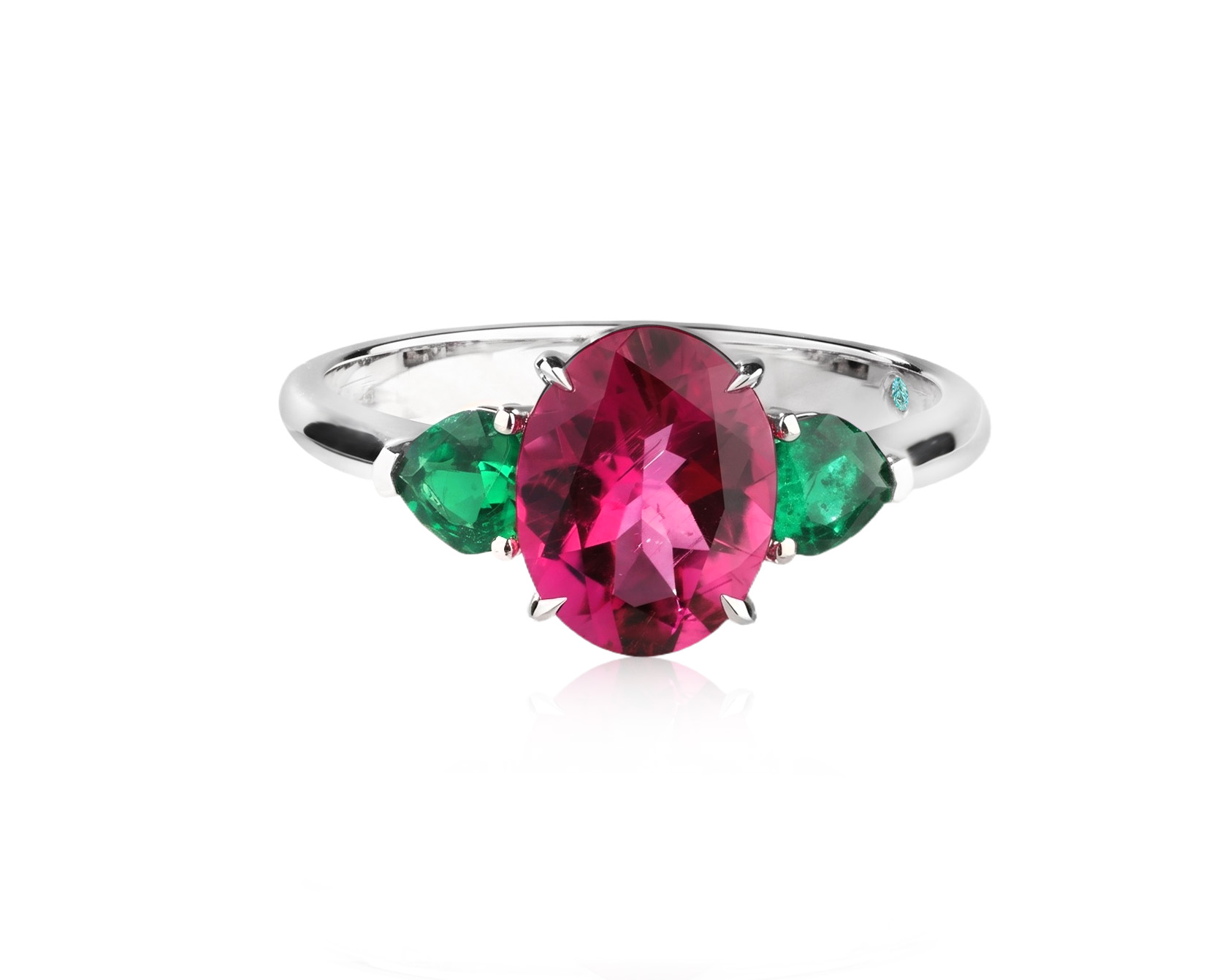 Золотое кольцо с турмалином 1.67ct и изумрудами 0.41ct Evgeny Matveev