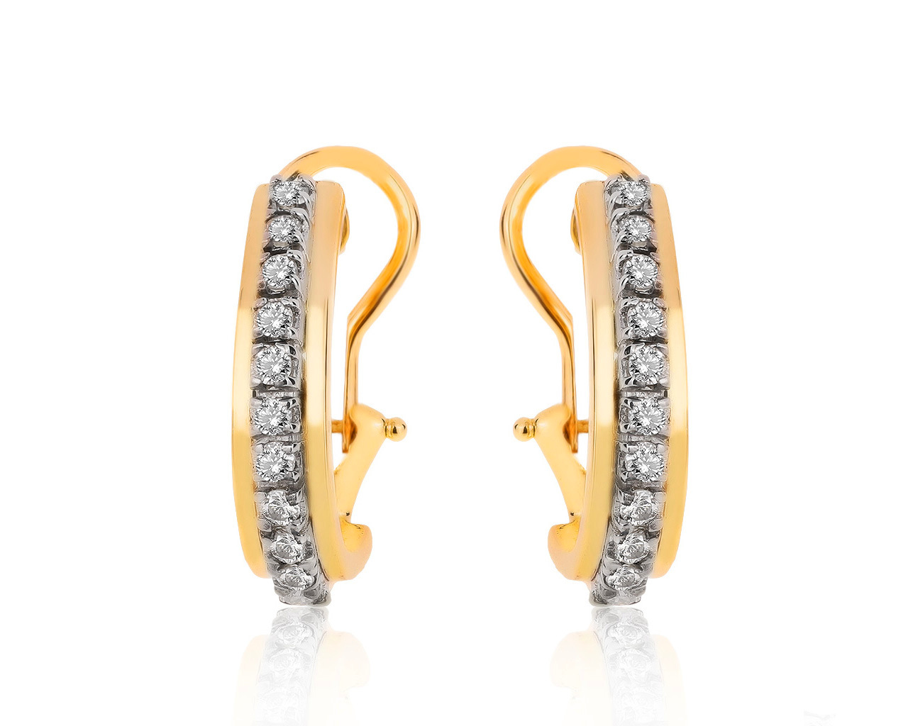 Притягательные золотые серьги с бриллиантами 0.44ct 280820/2