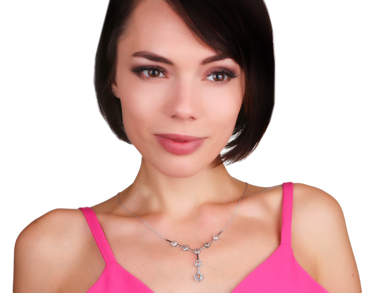 Волшебное золотое колье с бриллиантами 1.62ct