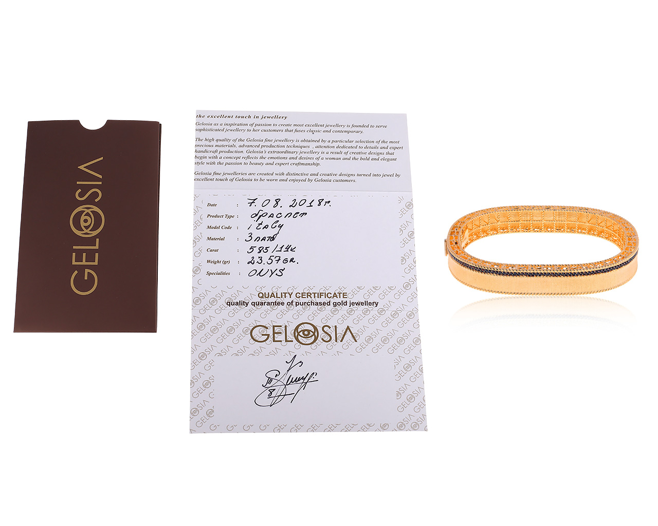 Превосходный золотой браслет с гранатами 0.40ct