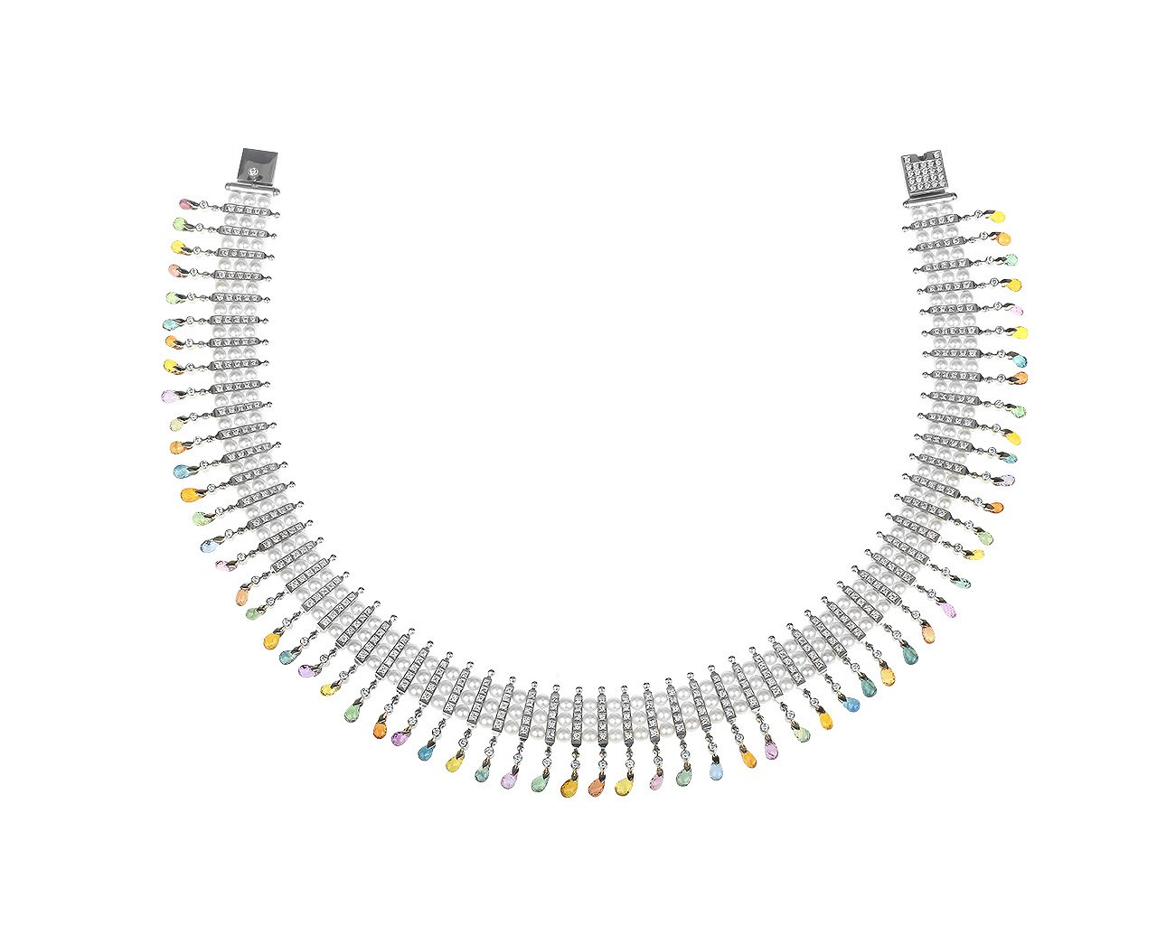 Шикарное золотое колье с бриллиантами 5.32ct