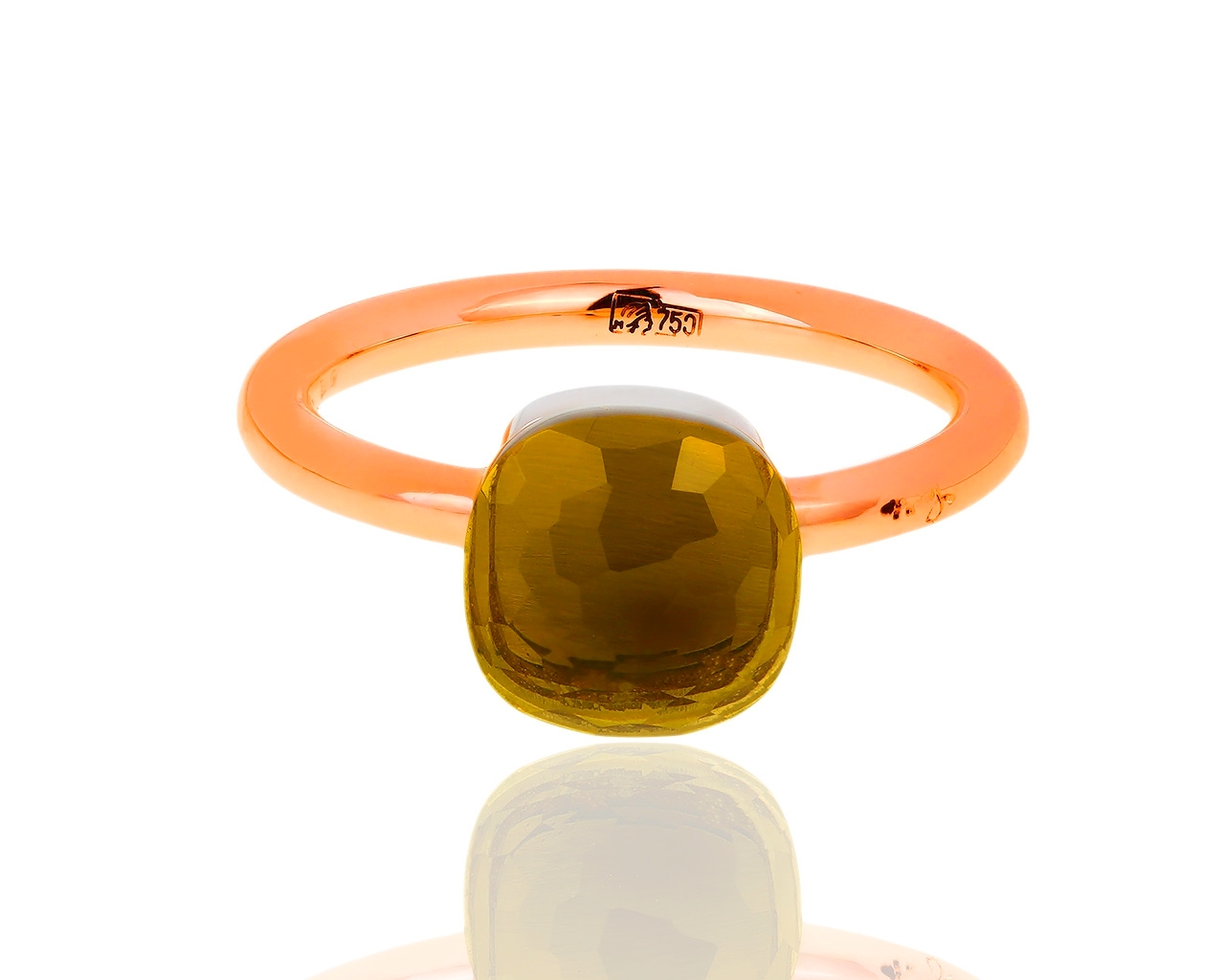 Золотое кольцо с хризолитом Pomellato Nudo