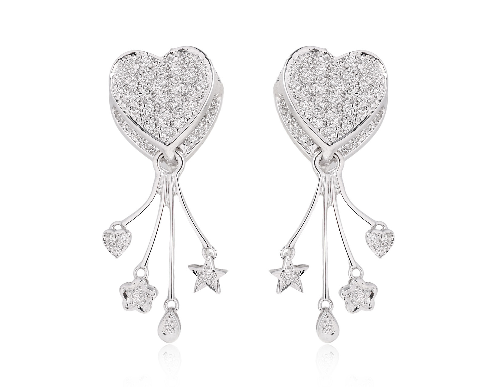 Золотые серьги с бриллиантами 0.98ct 280525/5 Золотые серьги с бриллиантами 0.98ct 280525/5