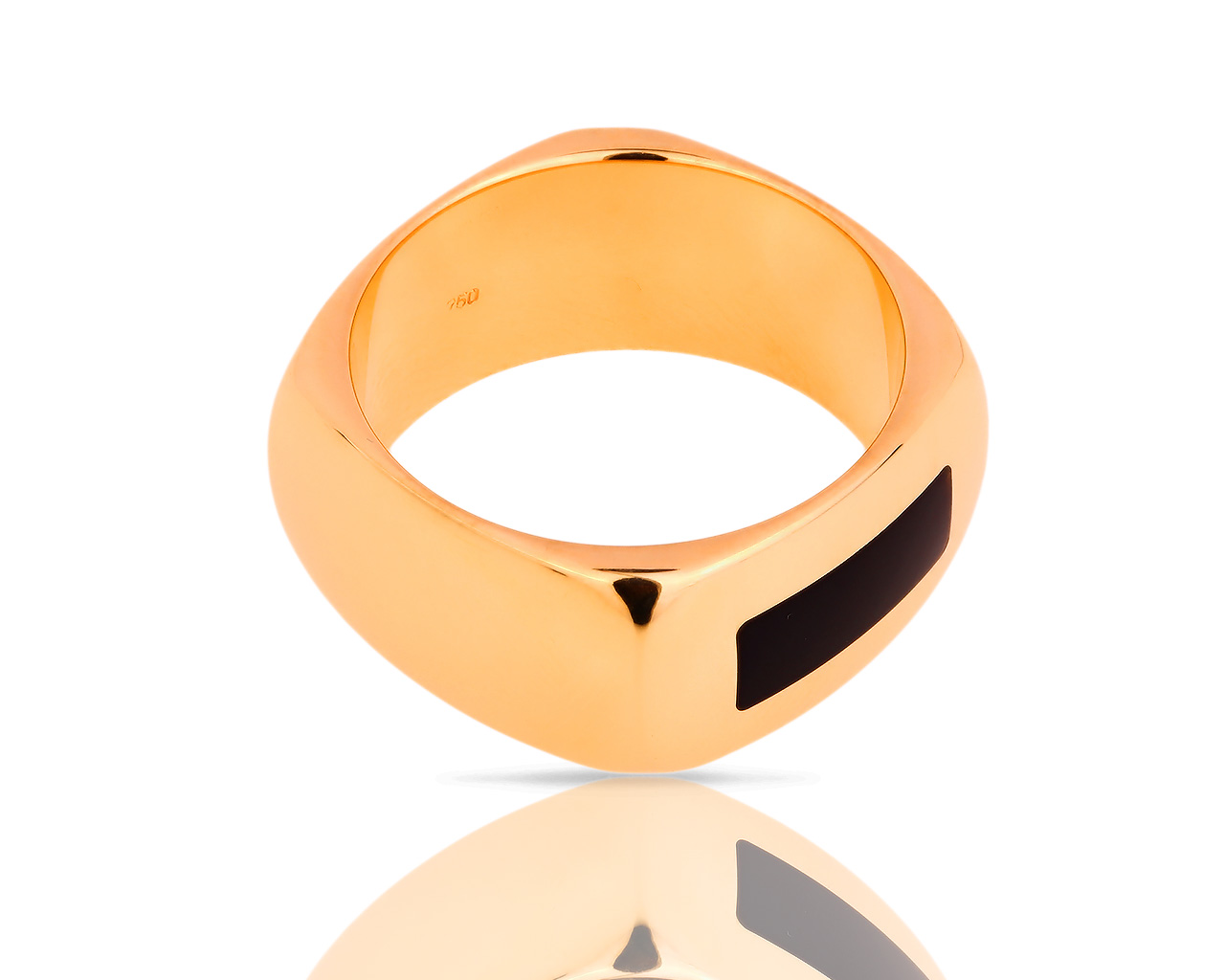 Оригинальное золотое кольцо с эмалью Dinh Van 220618/20