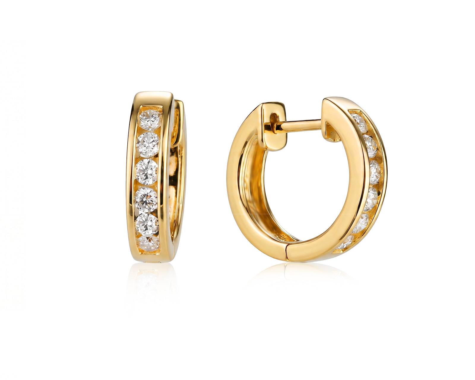Золотые серьги с бриллиантами 0.40ct