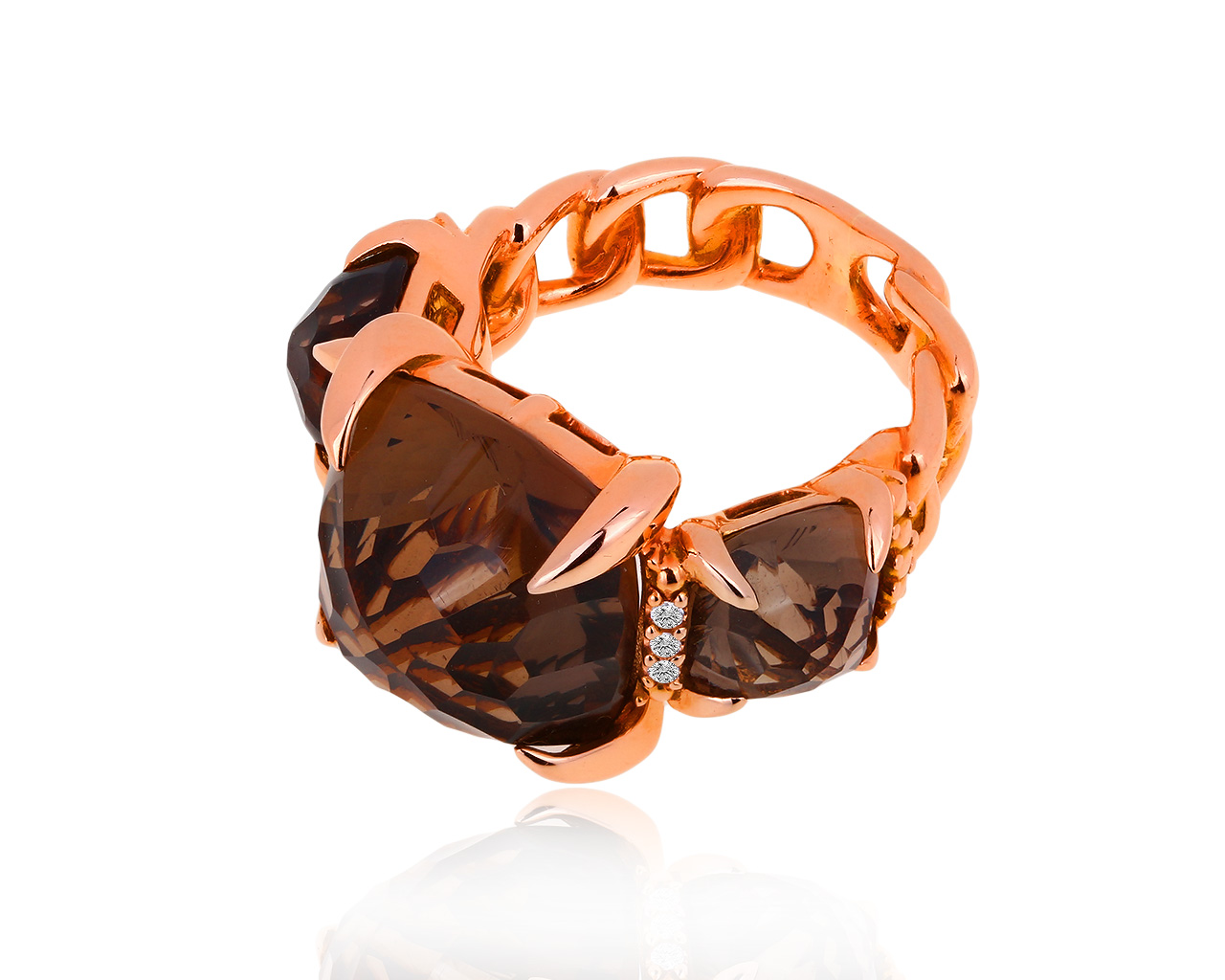 Золотое кольцо с кварцем и бриллиантами Giovanni Ferraris