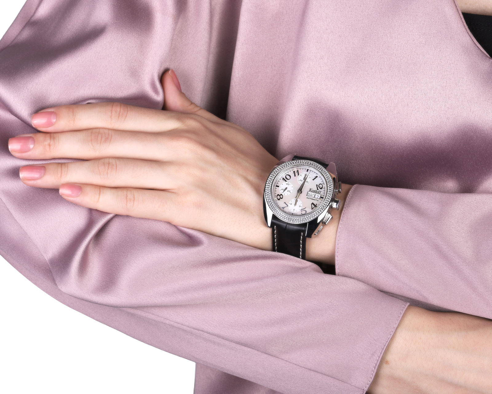 Оригинальные стальные часы с бриллиантами 1.09ct Korloff К 21