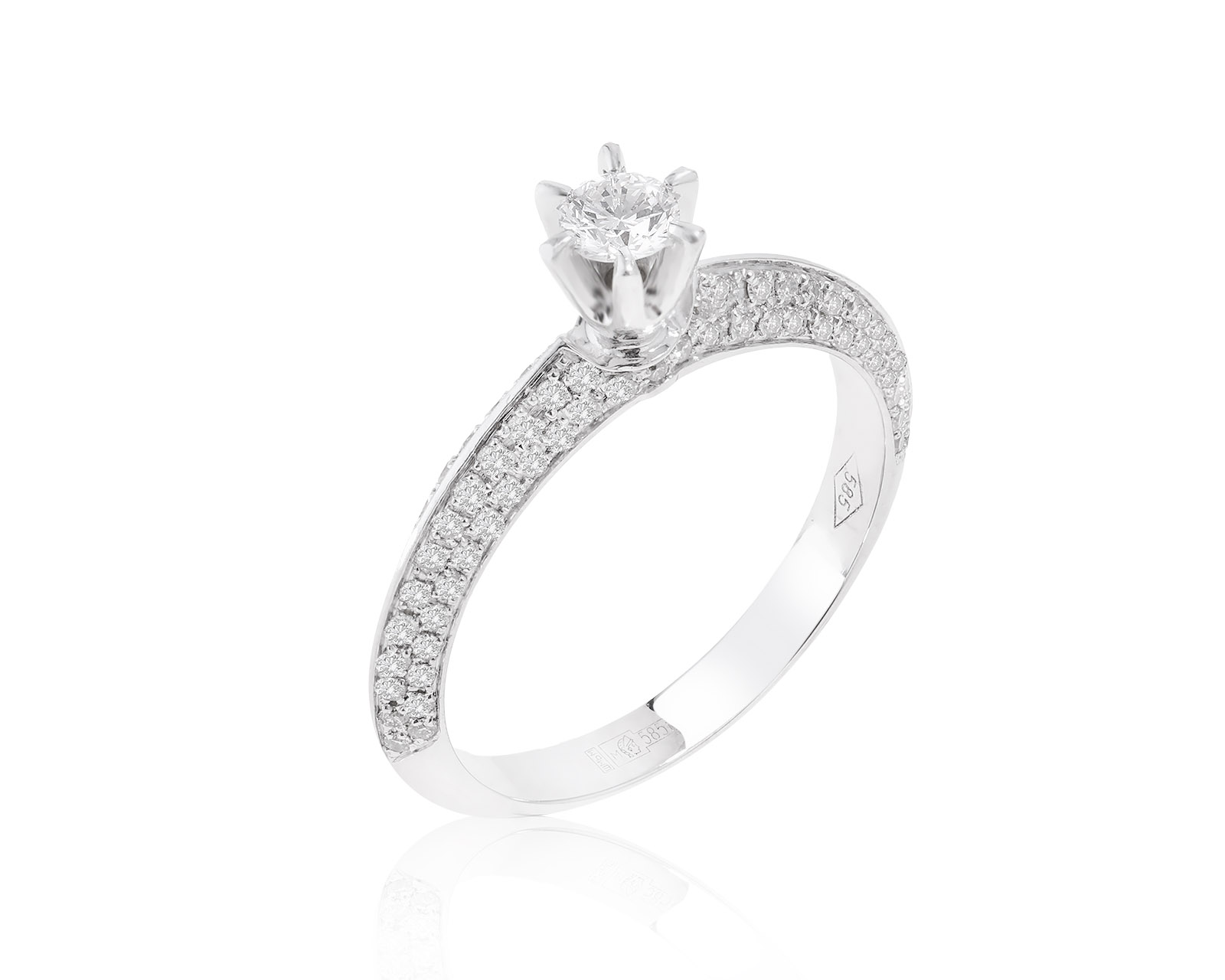 Модное золотое кольцо с бриллиантами 0.64ct 120922/5