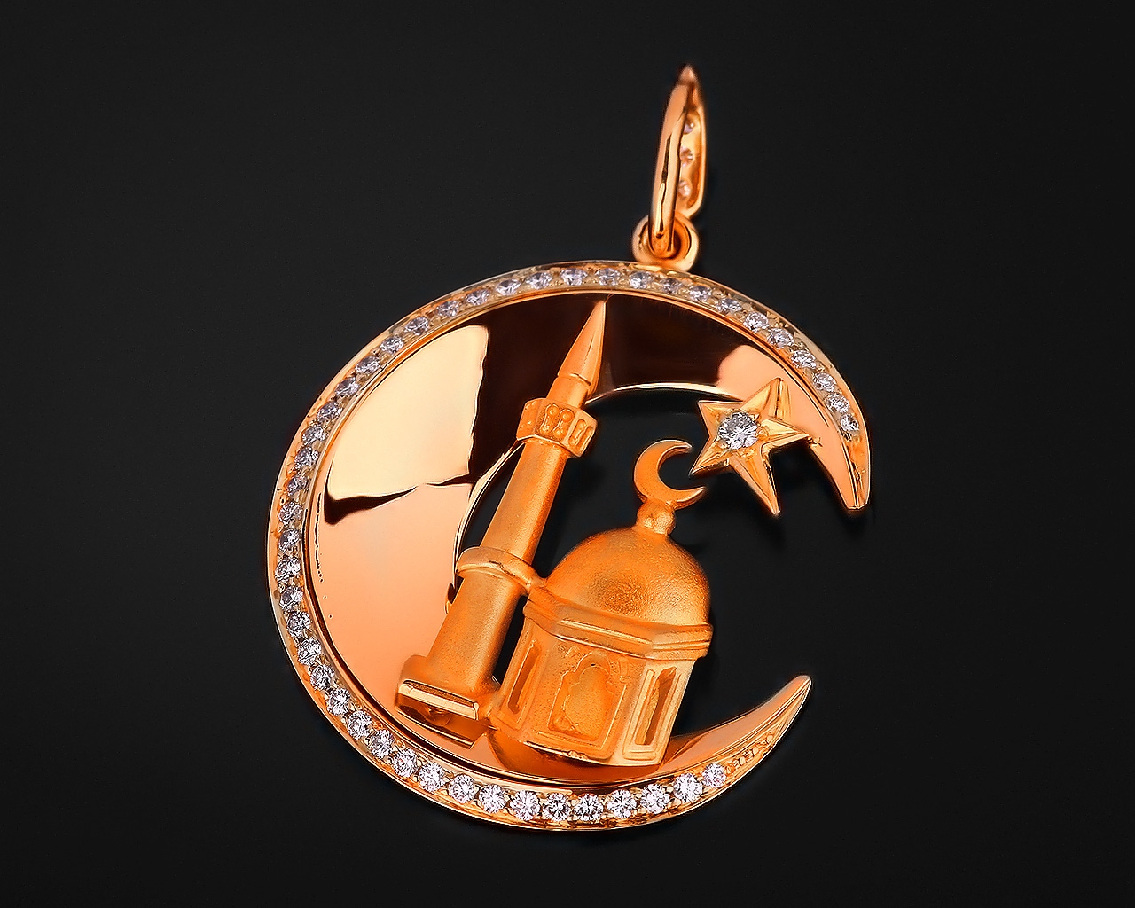 Золотая подвеска с бриллиантами 0.71ct 050917/1