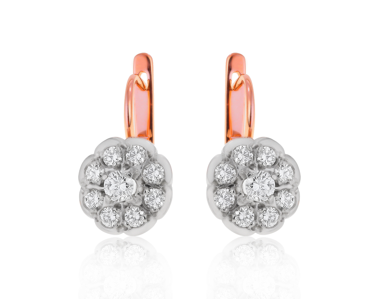 Винтажные золотые серьги с бриллиантами 1.33ct СССР