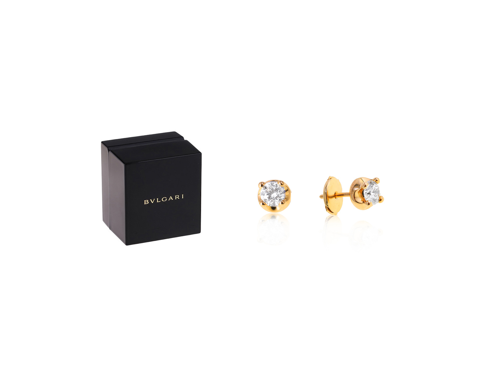 Оригинальные золотые серьги с бриллиантами 0.86ct Bvlgari